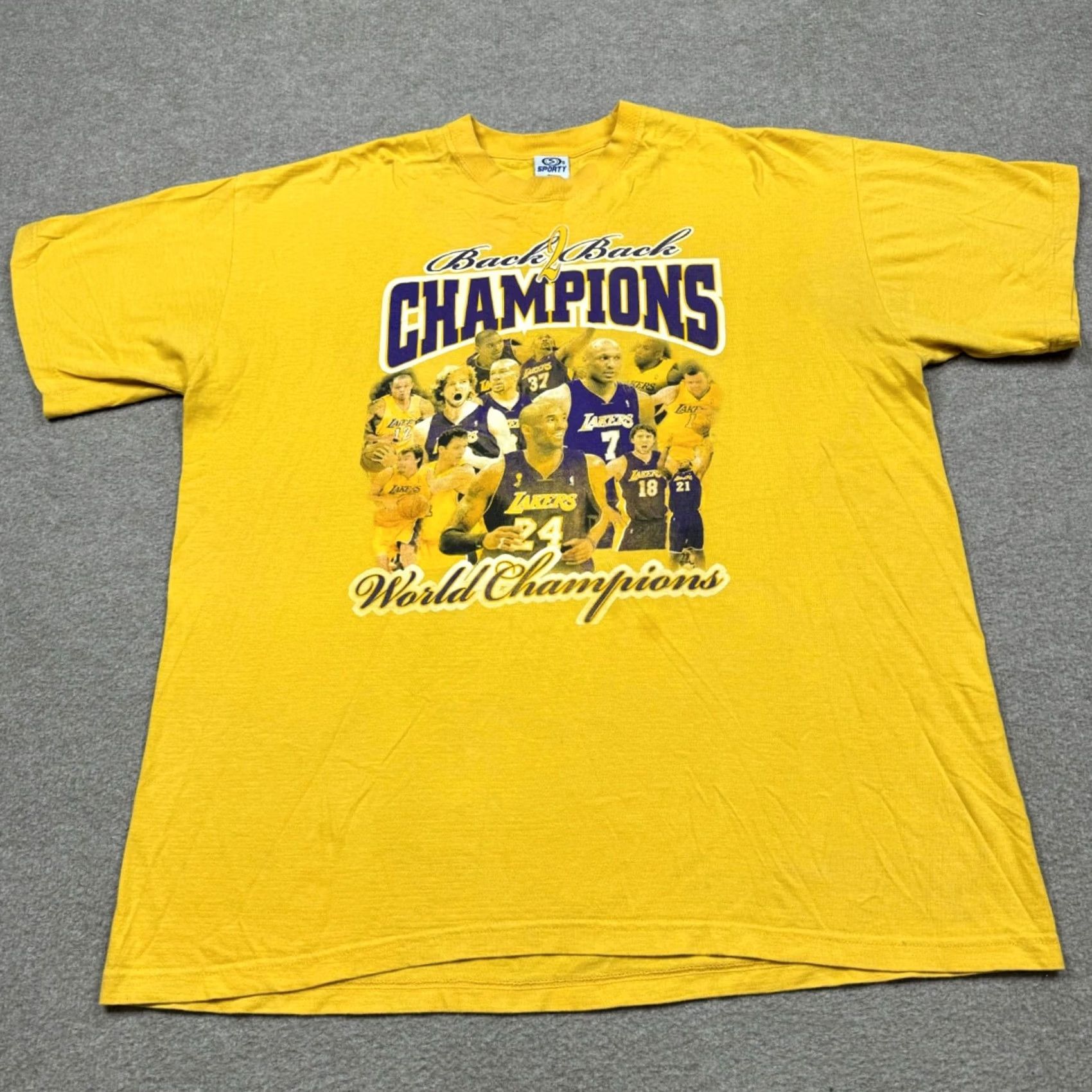 Vintage Sporty Shirt 2XL Yellow LAKERS Finals Graphic Print Mens T-Shirt Basketball Vintage? Size US XXL / EU 58 / 5 - 4 Thumbnail