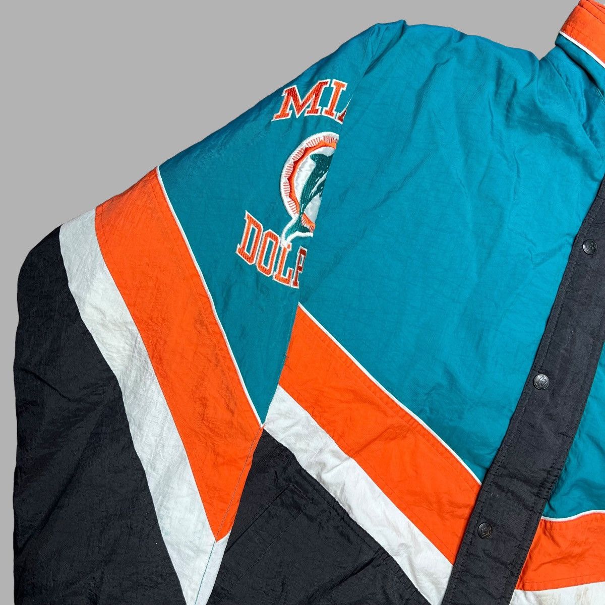 NFL × Starter × Vintage Vtg 1990s NFL Miami Dolphins Zip Up Starter Puffer Jacket Size US XL / EU 56 / 4 - 9 Thumbnail