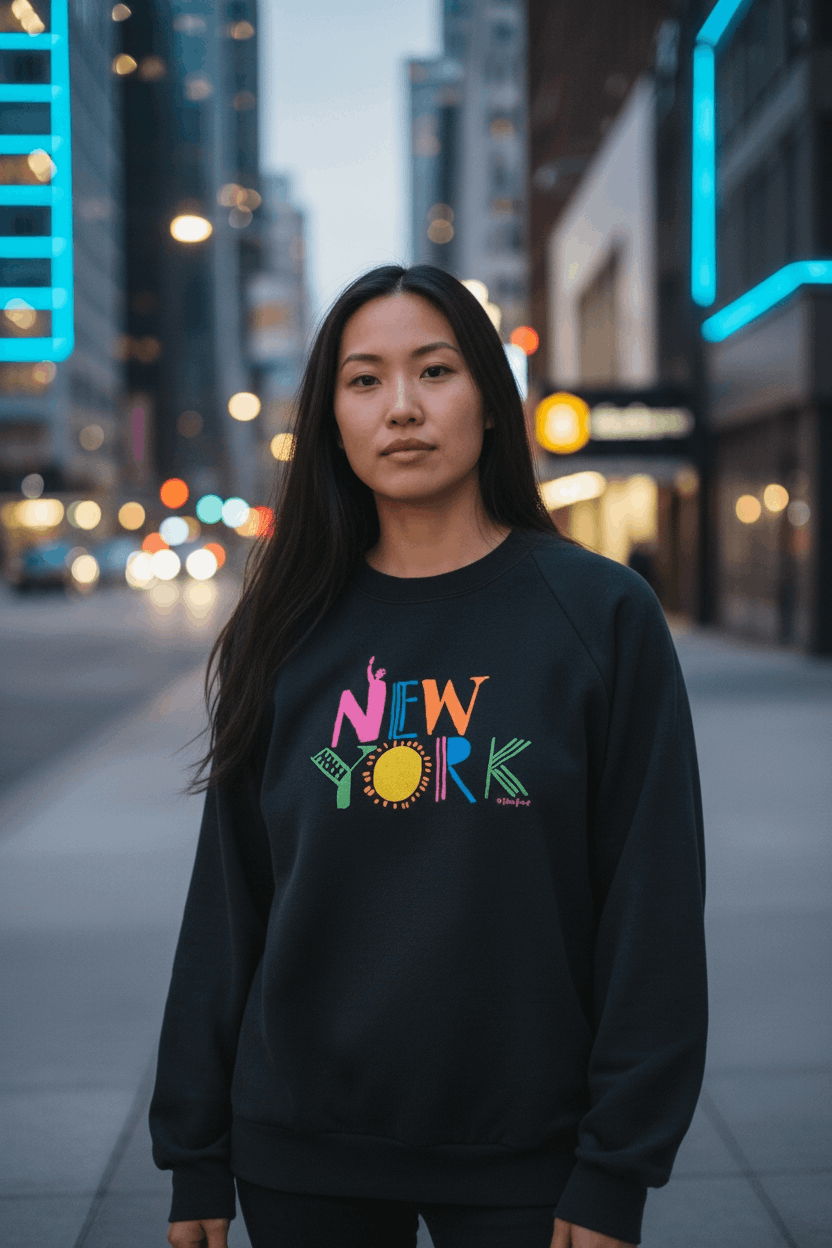 Vintage Vintage 90's NEW YORK Big Logo Jumper Sweatshirt Size US S / EU 44-46 / 1 - 3 Thumbnail