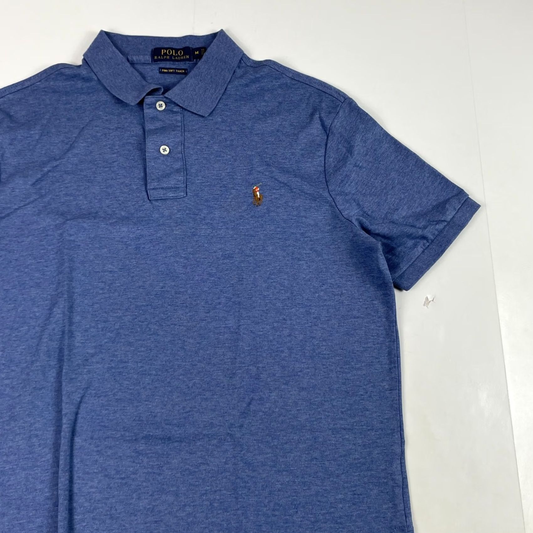 Polo Ralph Lauren Polo Ralph Lauren Polo Shirt Mens Medium Blue Pima Soft Short Sleeve Golfer Pony Size US M / EU 48-50 / 2 - 3 Thumbnail
