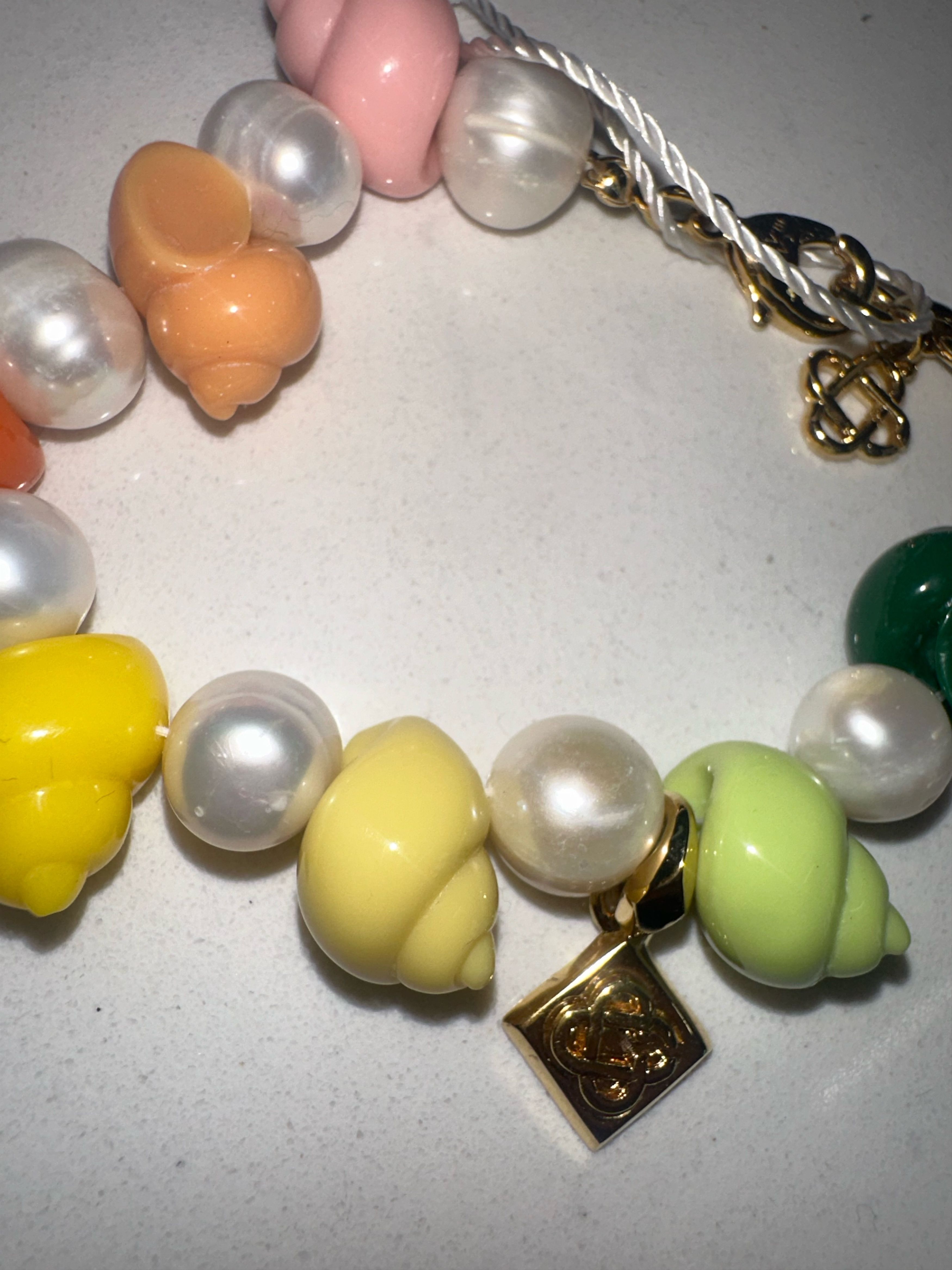 Casablanca Casablanca Gold & Multicolor Shell & Pearl Bracelet Size ONE SIZE - 2 Thumbnail