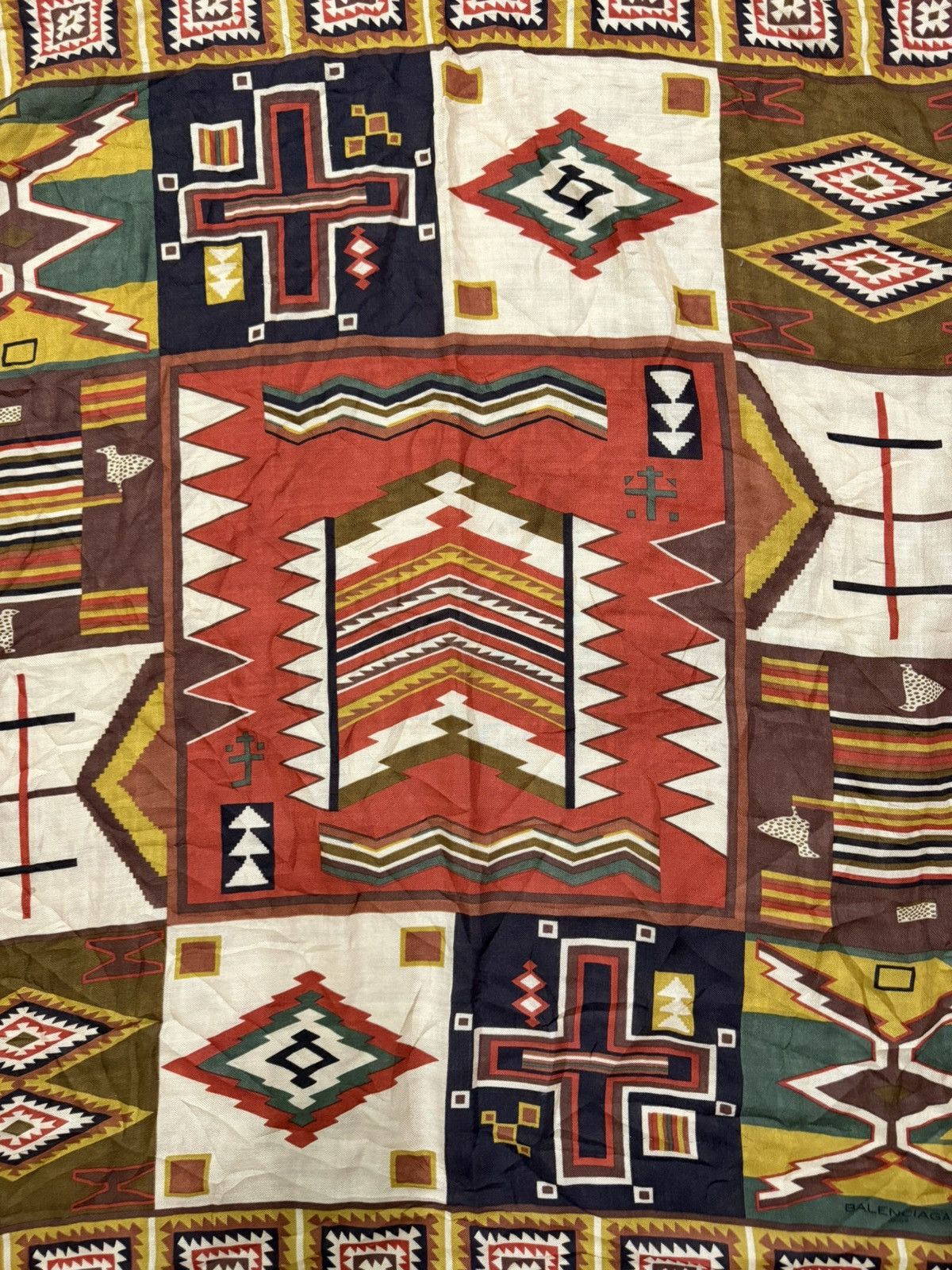 Balenciaga Vintage 90s Balenciaga American Indian Germantown Rug Wool Size ONE SIZE - 15 Thumbnail