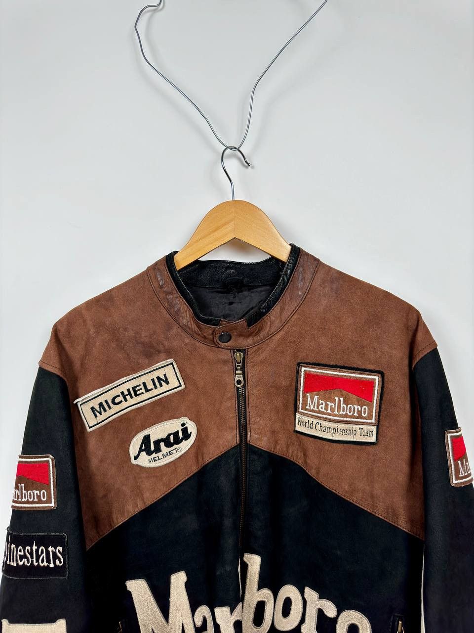Marlboro × Vintage Vintage Marlboro Racing Leather Jacket Size US XL / EU 56 / 4 - 4 Thumbnail