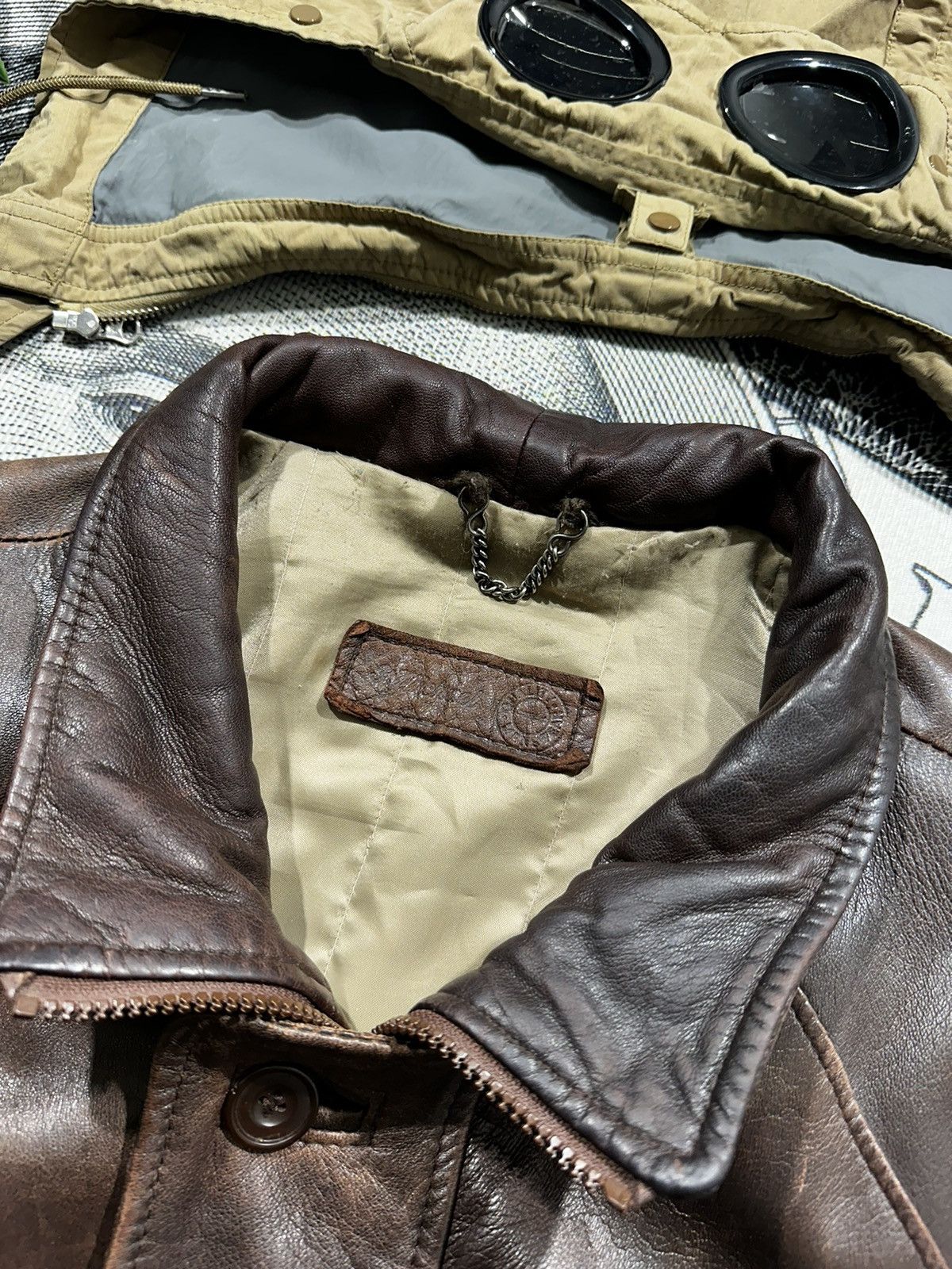 Japanese Brand × Vintage Leather jacket Vintage 80s St Michael made in Israel Size US L / EU 52-54 / 3 - 6 Thumbnail