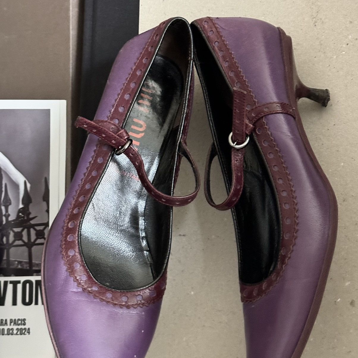 Miu Miu Miu Miu 1999 Mary Jane leather kitten heels Size US 7 / IT 37 - 4 Thumbnail