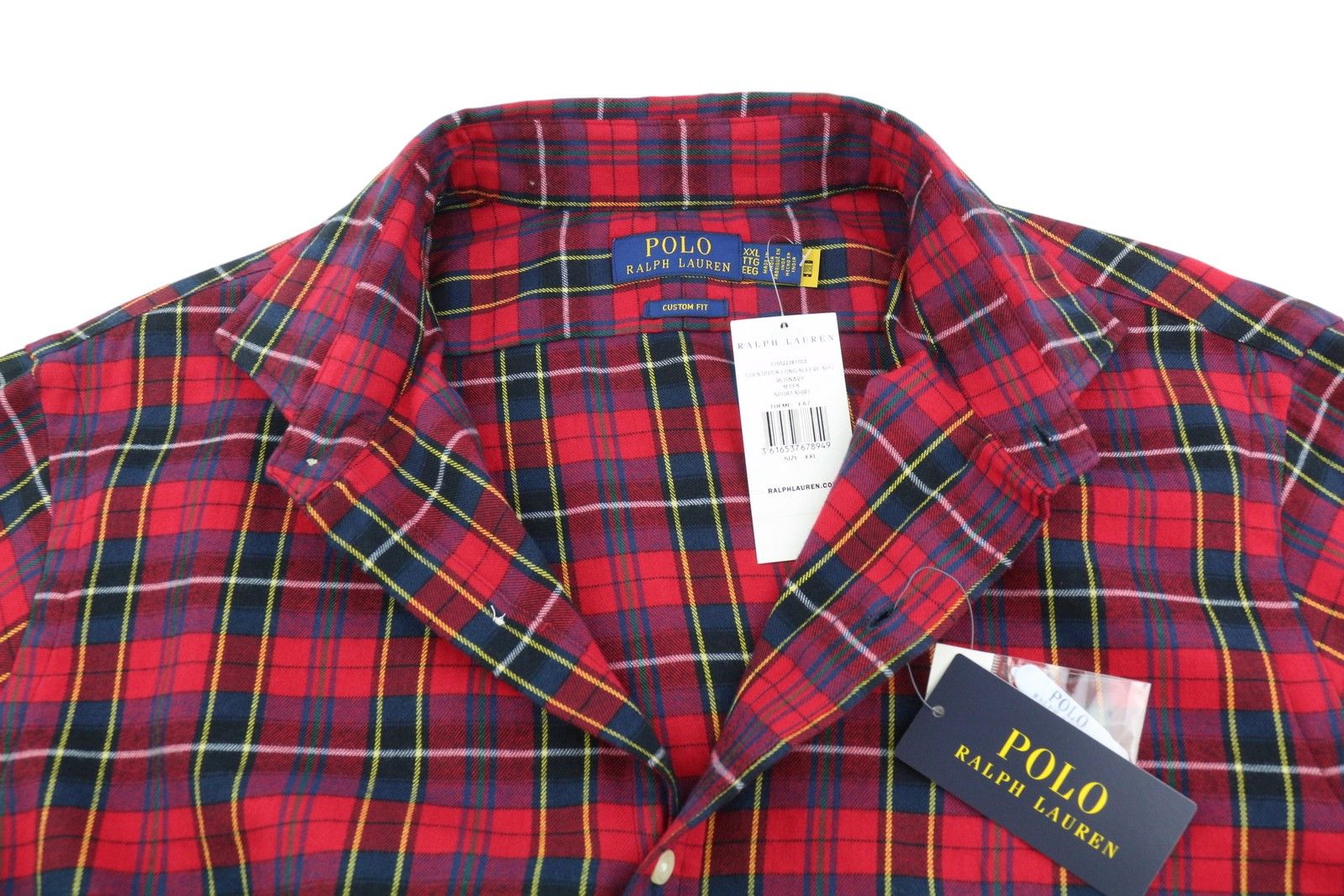 Ralph Lauren 2XL Red Plaid Flannel Custom Fit Button-Up Logo Shirt 87032 Size US XXL / EU 58 / 5 - 4 Thumbnail
