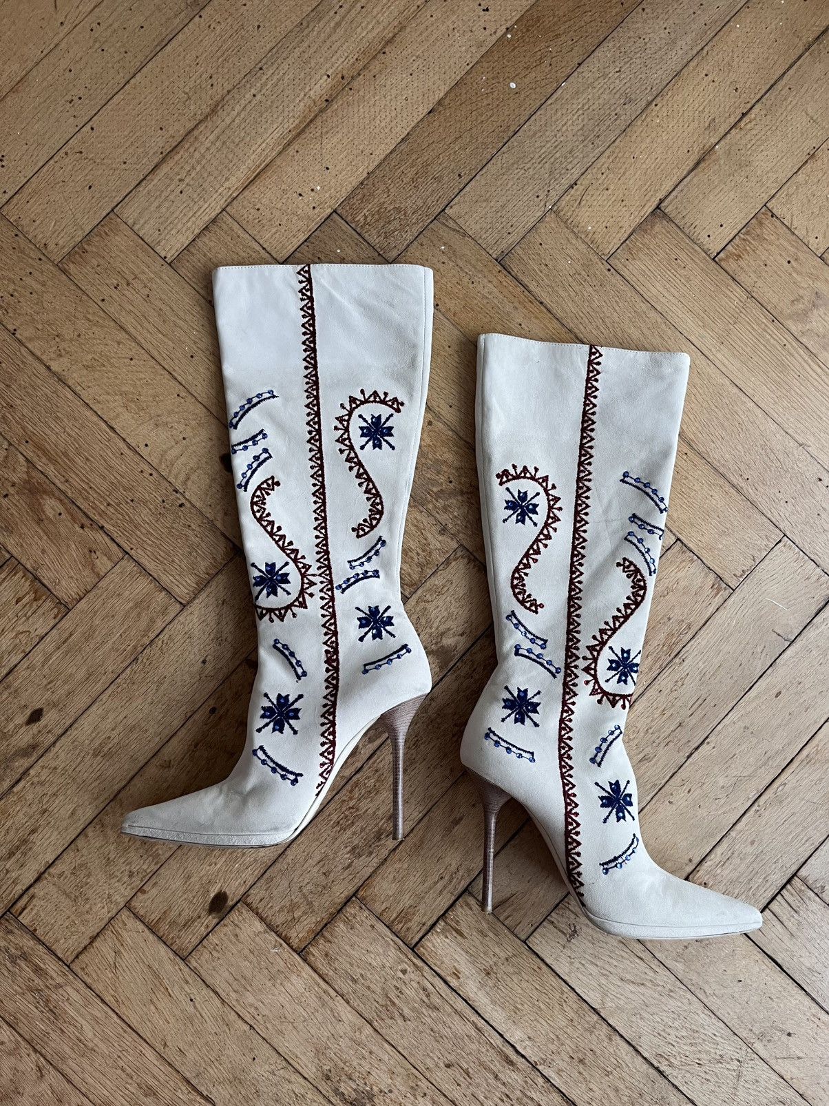 Le Silla Le Silla 2000s leather fur knee boots y2k opium avant garde Size US 7 / IT 37 - 1 Thumbnail