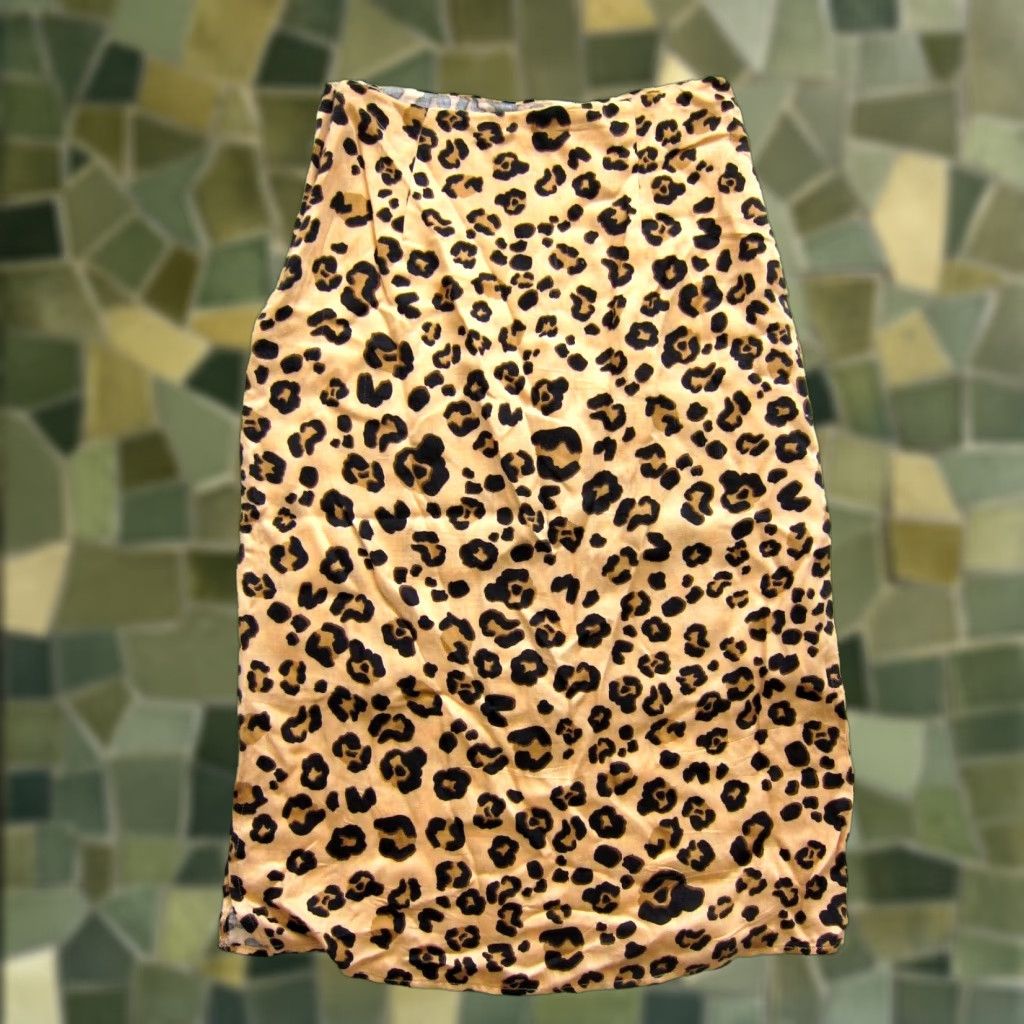 Vintage Stillwater Stillwater 100% Rayon Brown Leopard Print Pencil Straight Skirt XL Women Midi Zip Lined Size 40" / US 18 - 1 Thumbnail