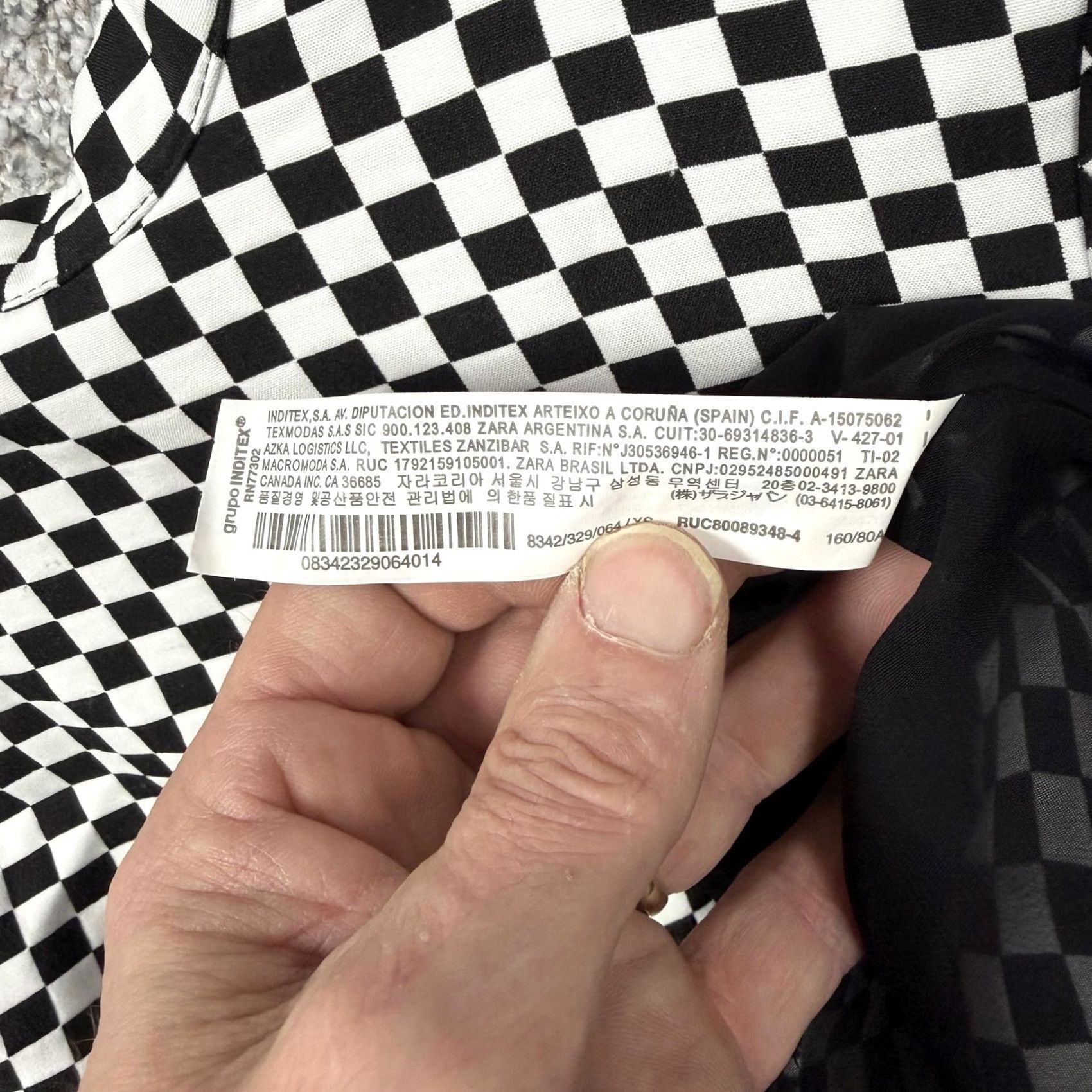 Zara Zara Mini Bodycon Dress XS Checkerboard Cutout Back Y2K Clubwear Geometric Black/White Womens XS Party/Cocktail Short Sleeve High Neck Vintage No Size XS / US 0-2 / IT 36-38 - 7 Thumbnail