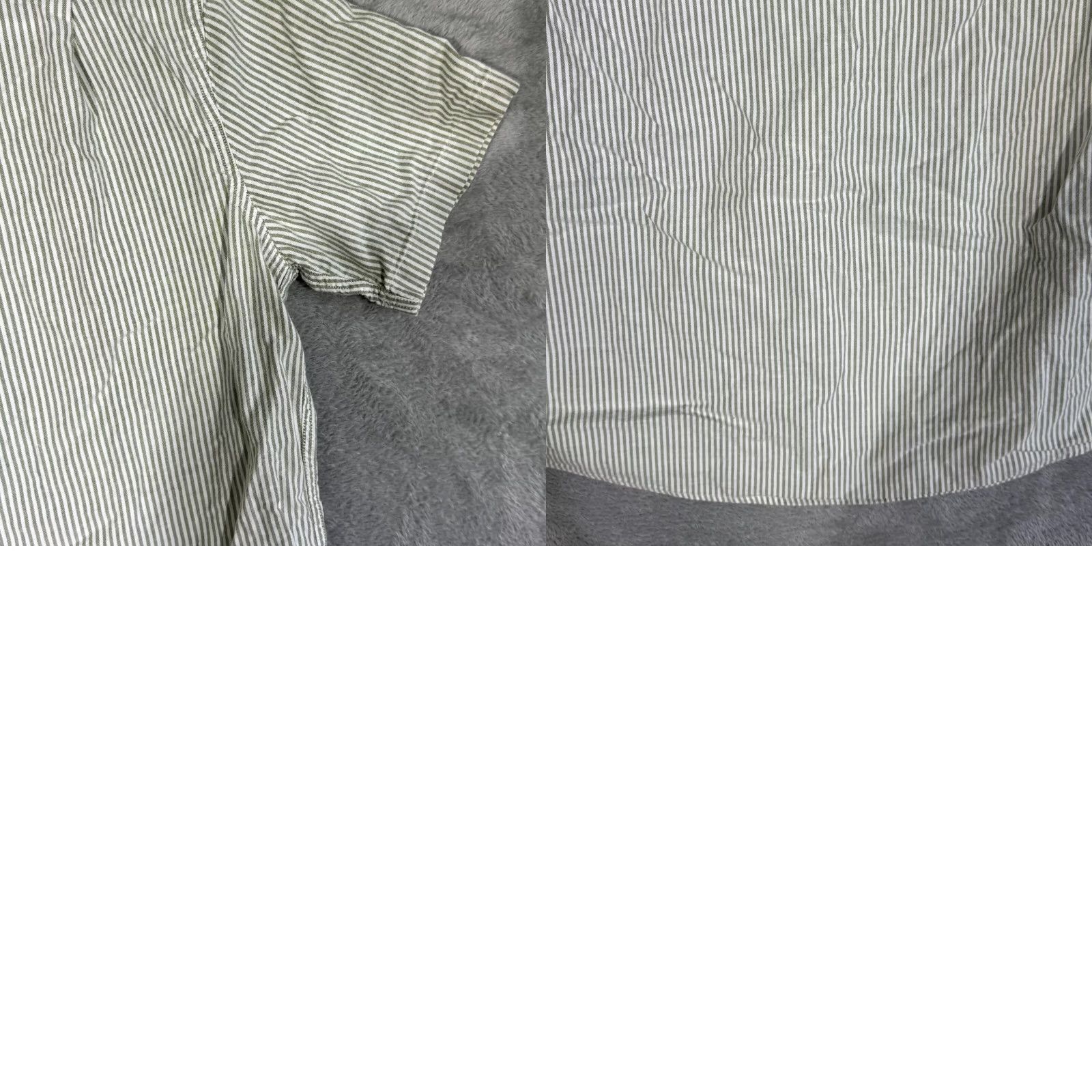 Vintage G.H. Bass & Co Shirt Men’s Large Green Striped Short Sleeve Button-Down Cotton Size US L / EU 52-54 / 3 - 9 Thumbnail