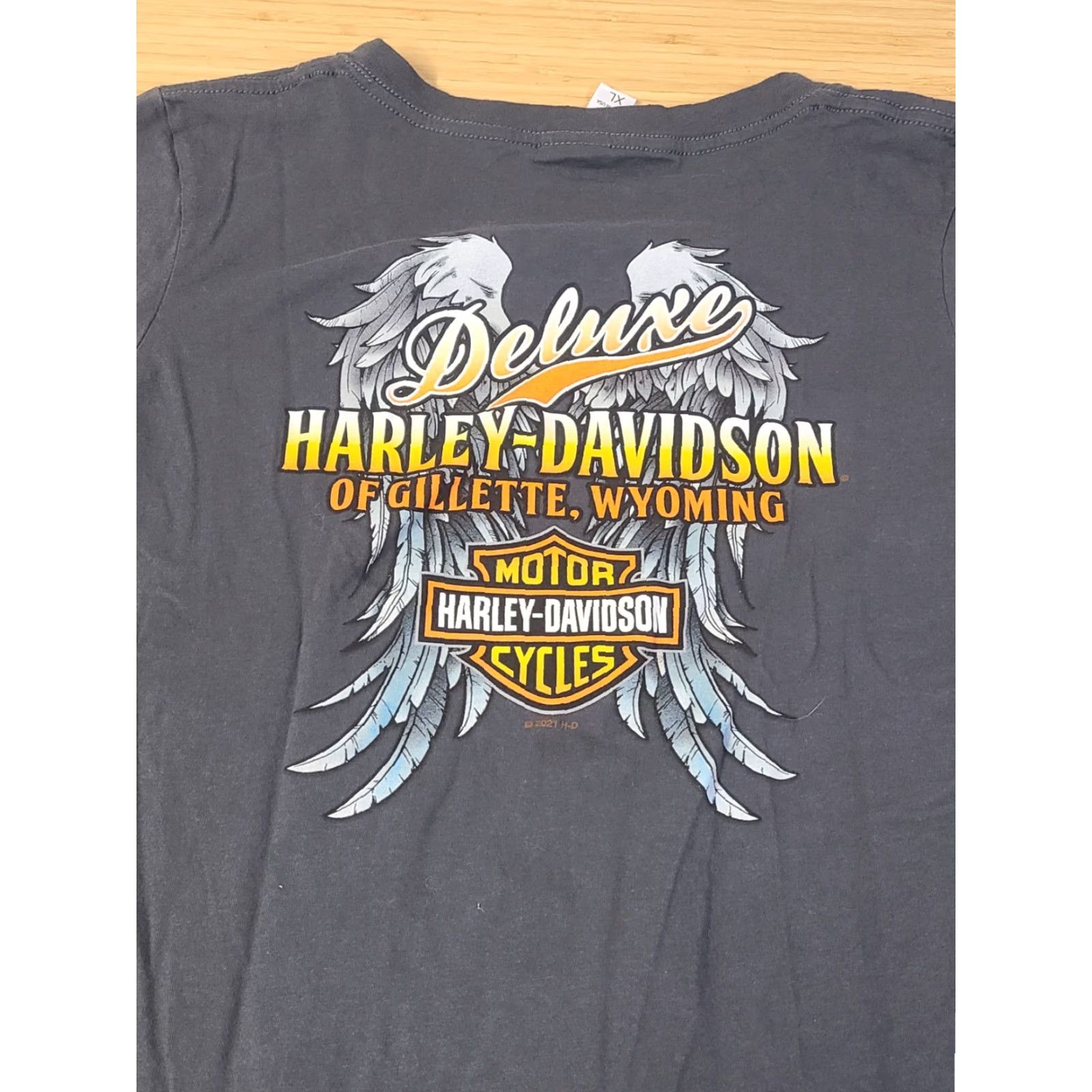 Harley Davidson Harley-Davidson Women V-Neck Shirt XL Gray graphic print Motorcycle Accessories Biker T-Shirt Casual Sleeve 100% Cotton United States Size XL / US 12-14 / IT 48-50 - 5 Thumbnail