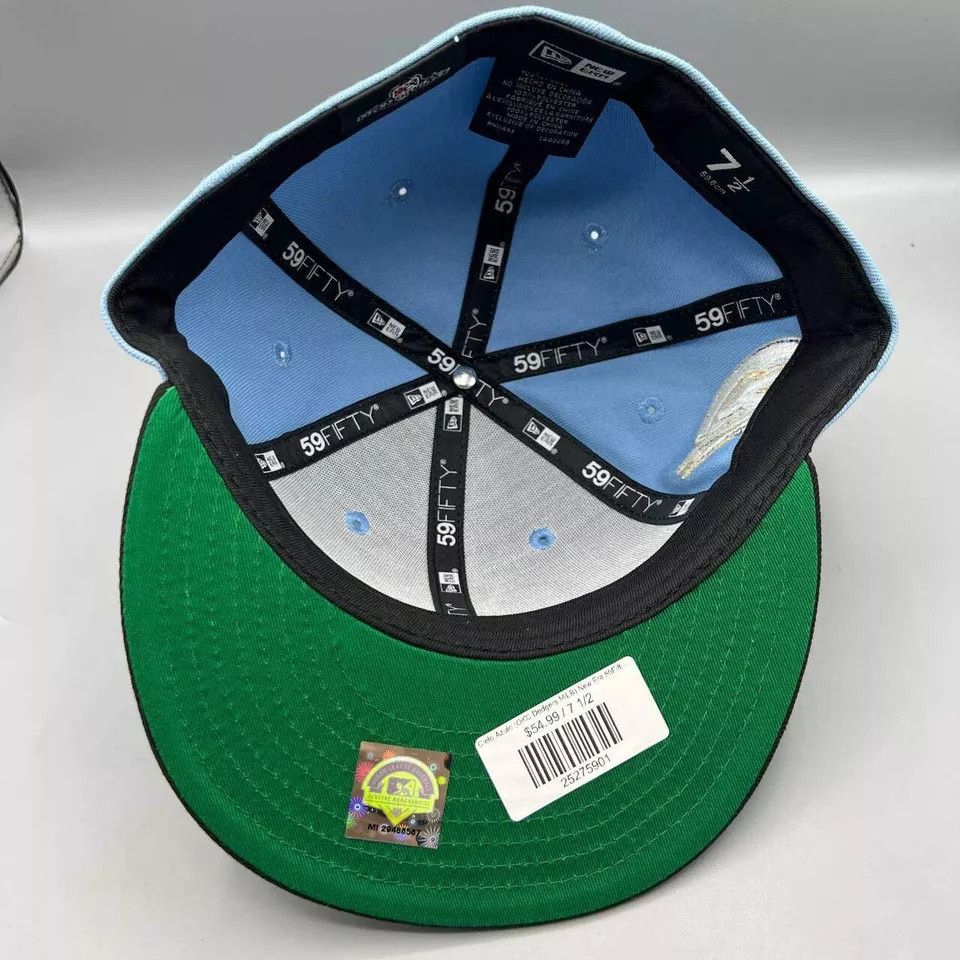 New Era Oklahoma City Dodgers Hat Men 7 1/2 Cielo Azul MiLB Fitted Size ONE SIZE - 2 Thumbnail