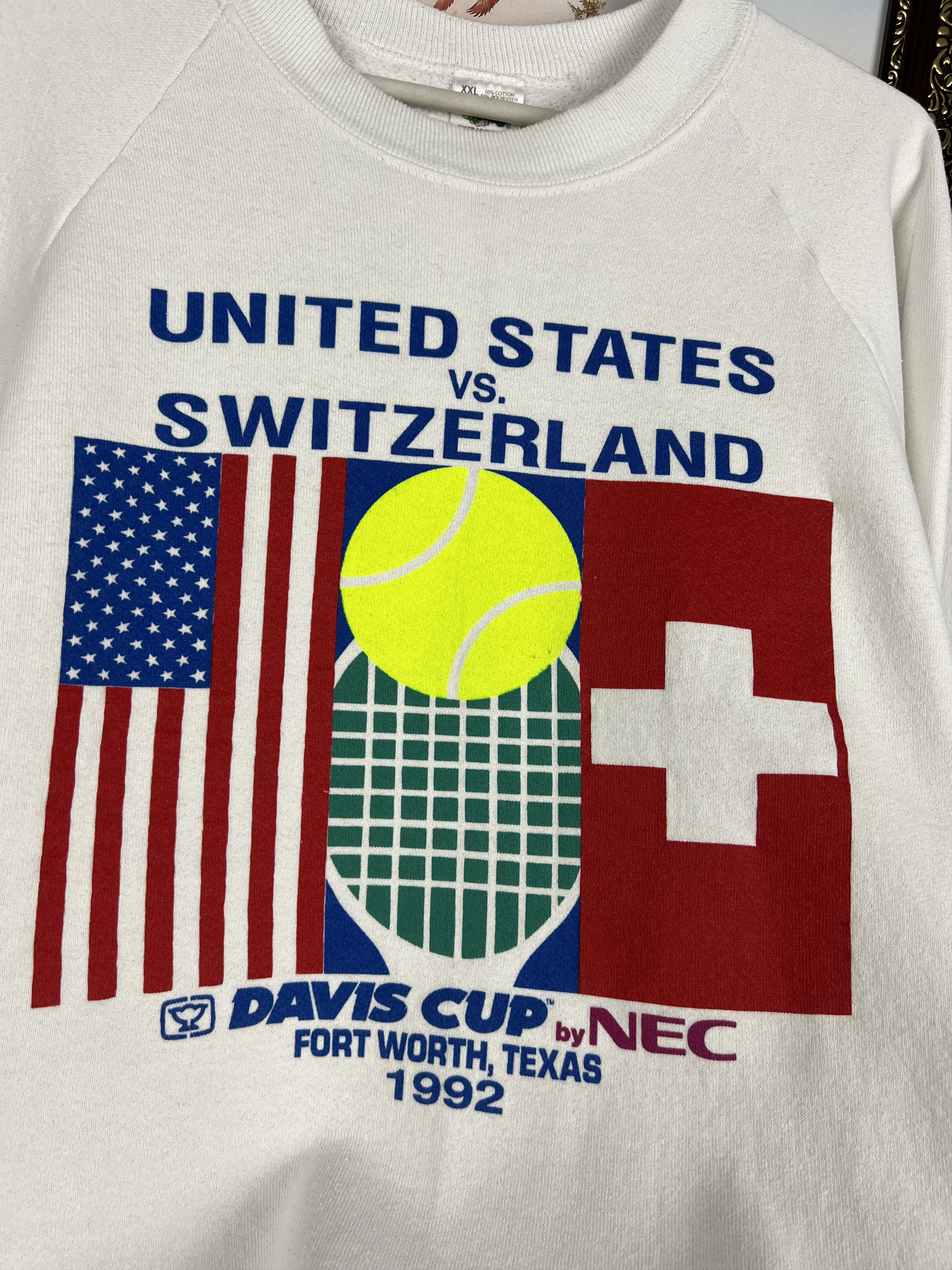 Vintage Davis Cup USA Switzerland Tennis Sweatshirt Rare Crewneck Size US XXL / EU 58 / 5 - 4 Thumbnail