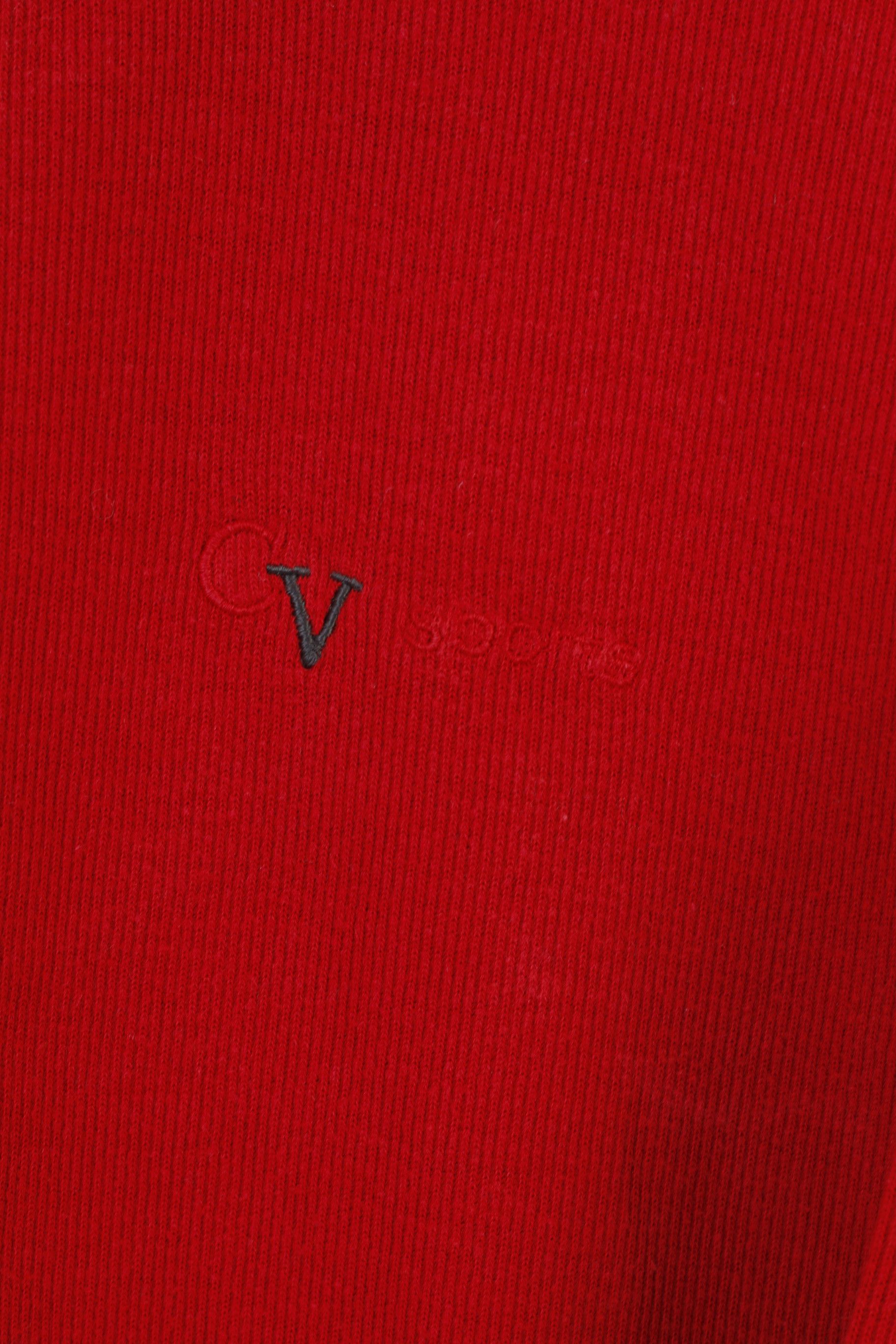 Vintage Colour Ville Men XL Jumper Red Cotton Sweater Zip Neck 10777 Size US XL / EU 56 / 4 - 4 Thumbnail