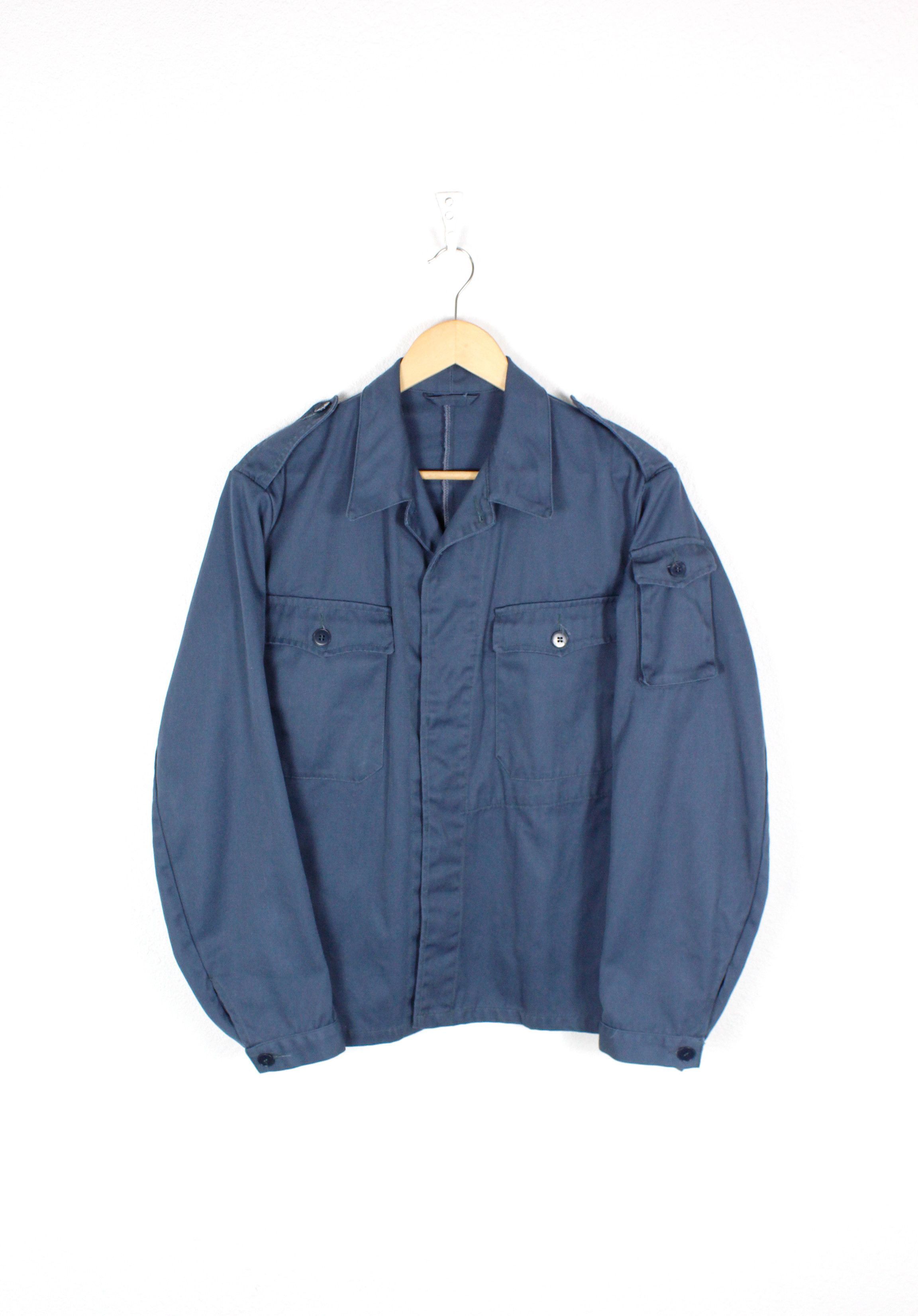 Vintage Vintage Swiss Army Blue Military Civil Chore Jacket Size US S / EU 44-46 / 1 - 1 Thumbnail