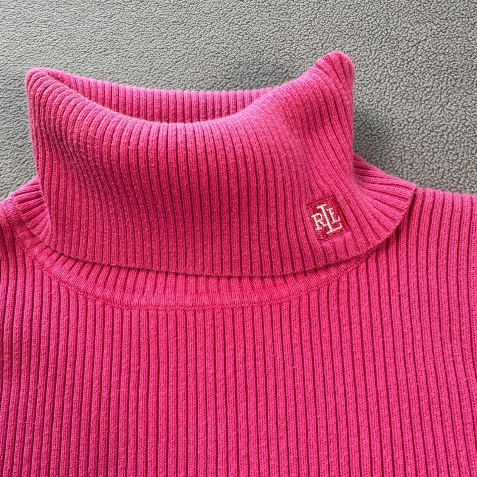 Lauren Ralph Lauren Lauren Ralph Lauren Turtleneck Sweater Pink Ribbed Womens XL Size XL / US 12-14 / IT 48-50 - 5 Thumbnail