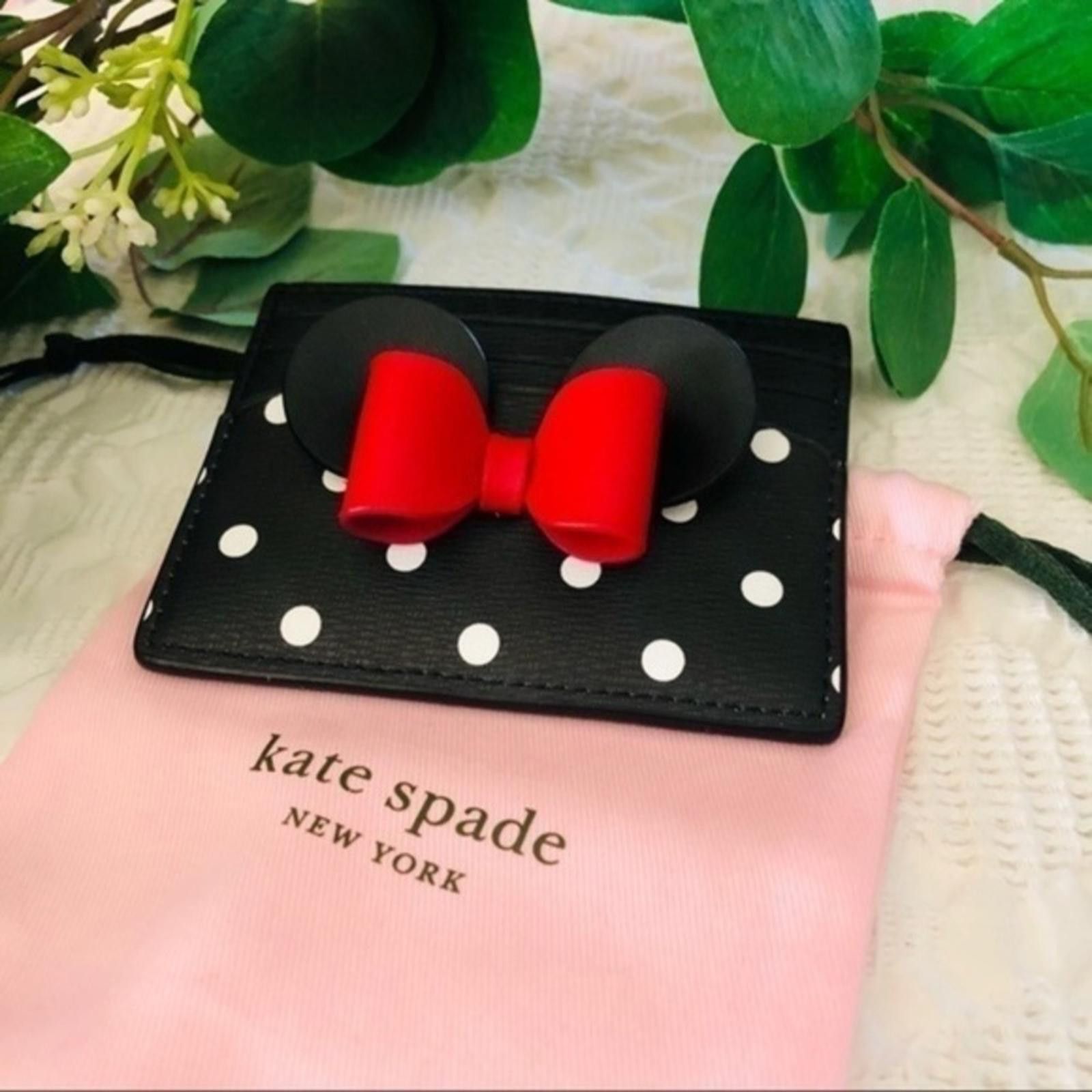 Kate Spade x Minnie Mouse card holder polka dot bow wallet