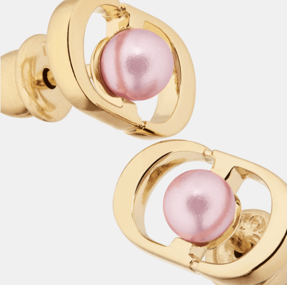 Dior o1w1db10126 E3170W Size : OS / Stud Earrings in Gold/Pink Size ONE SIZE - 4 Thumbnail
