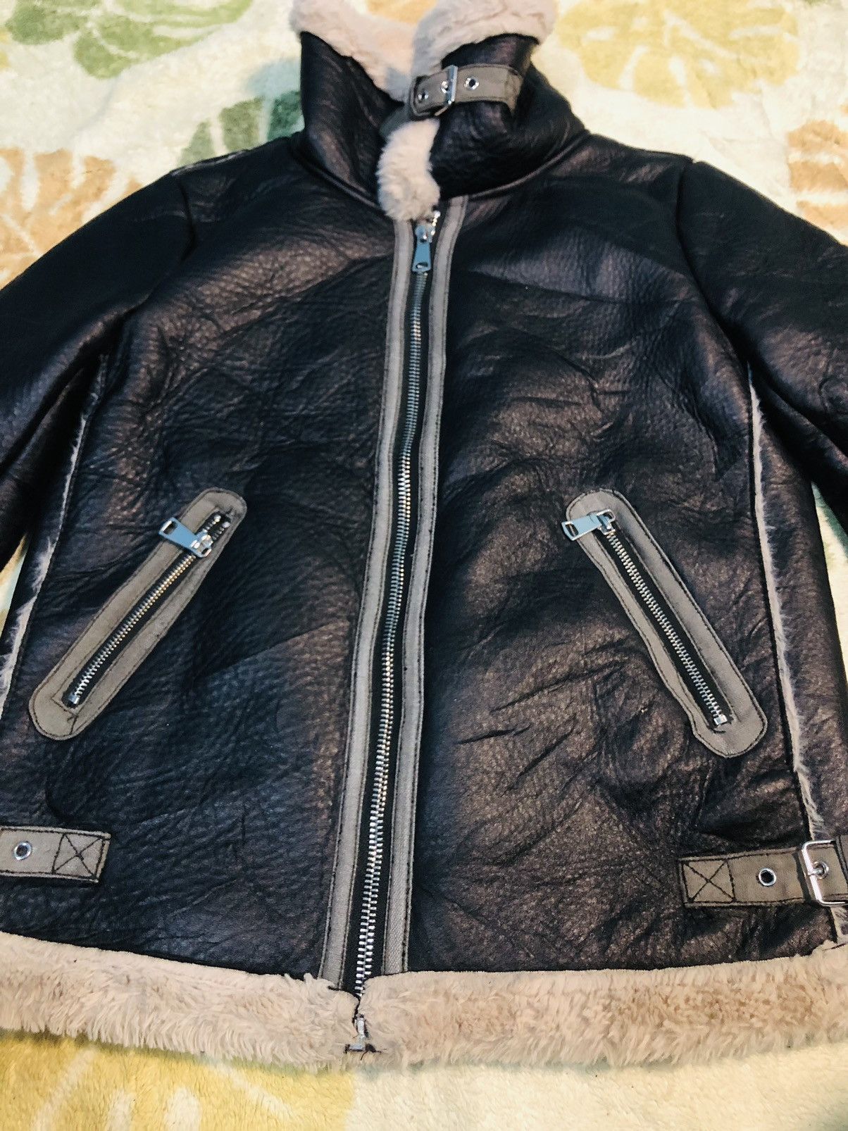 Japanese Brand Primark Leather And Wool Jacket (26) Size US XXS / EU 40 - 4 Thumbnail
