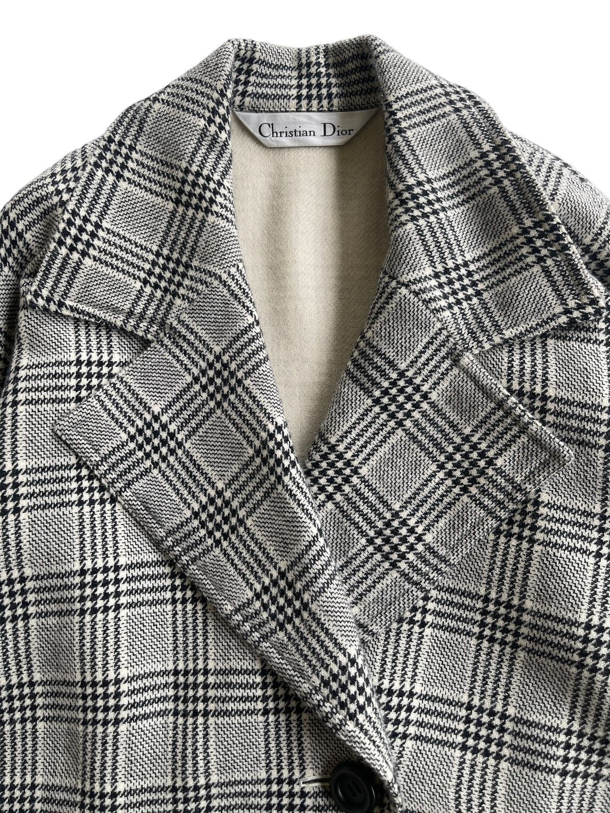 Christian Dior Monsieur Houndstooth Wool Checked Oversize Jacket Size M / US 6-8 / IT 42-44 - 7 Thumbnail