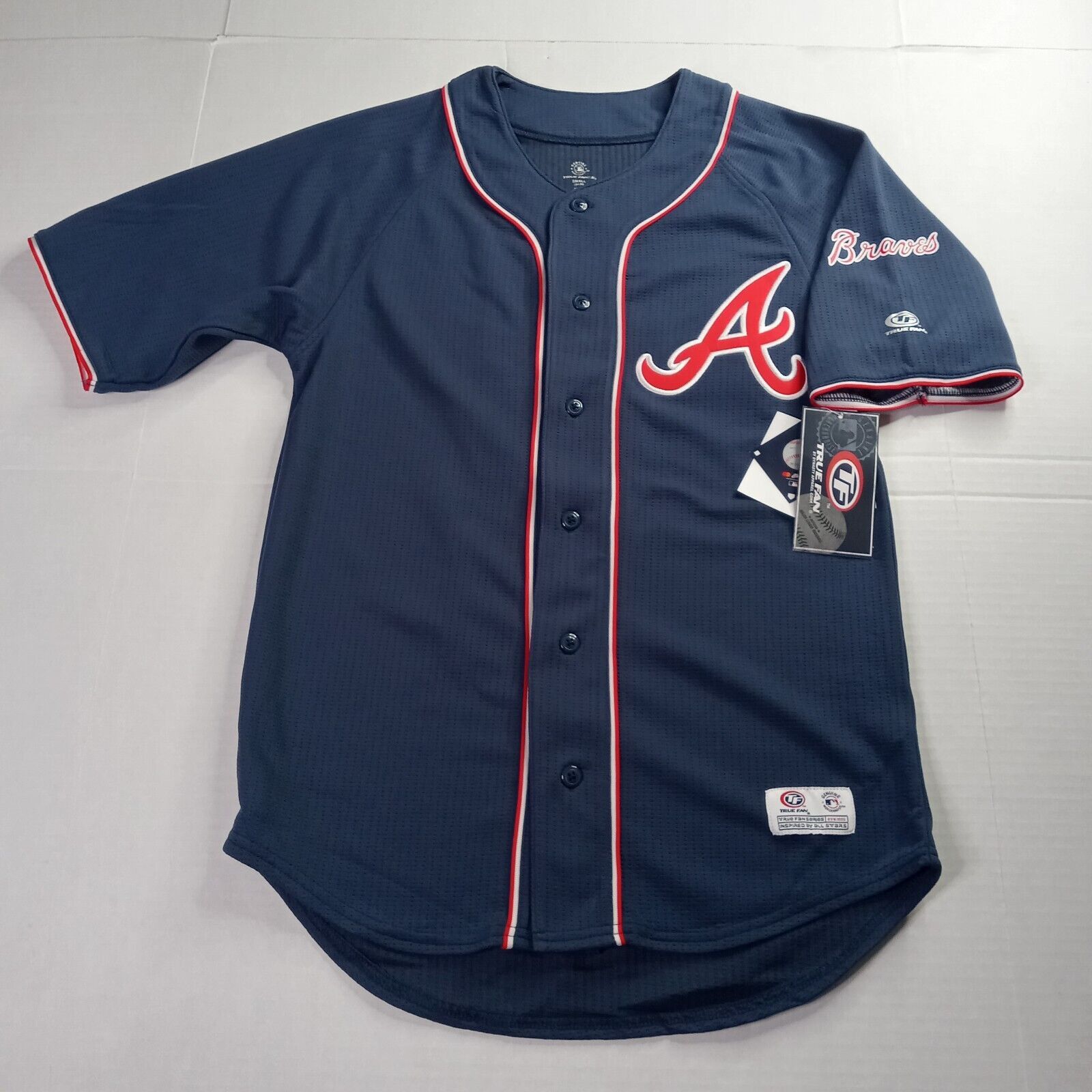 & Other Stories Atlanta Braves Jersey Mens S Small Blue True Fan Embroidered Size US S / EU 44-46 / 1 - 1 Thumbnail