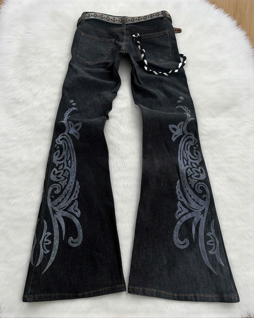 If Six Was Nine 💥rare💥 japanese brand ESTACOT tribal flared jeans Size US 30 / EU 46 - 4 Thumbnail