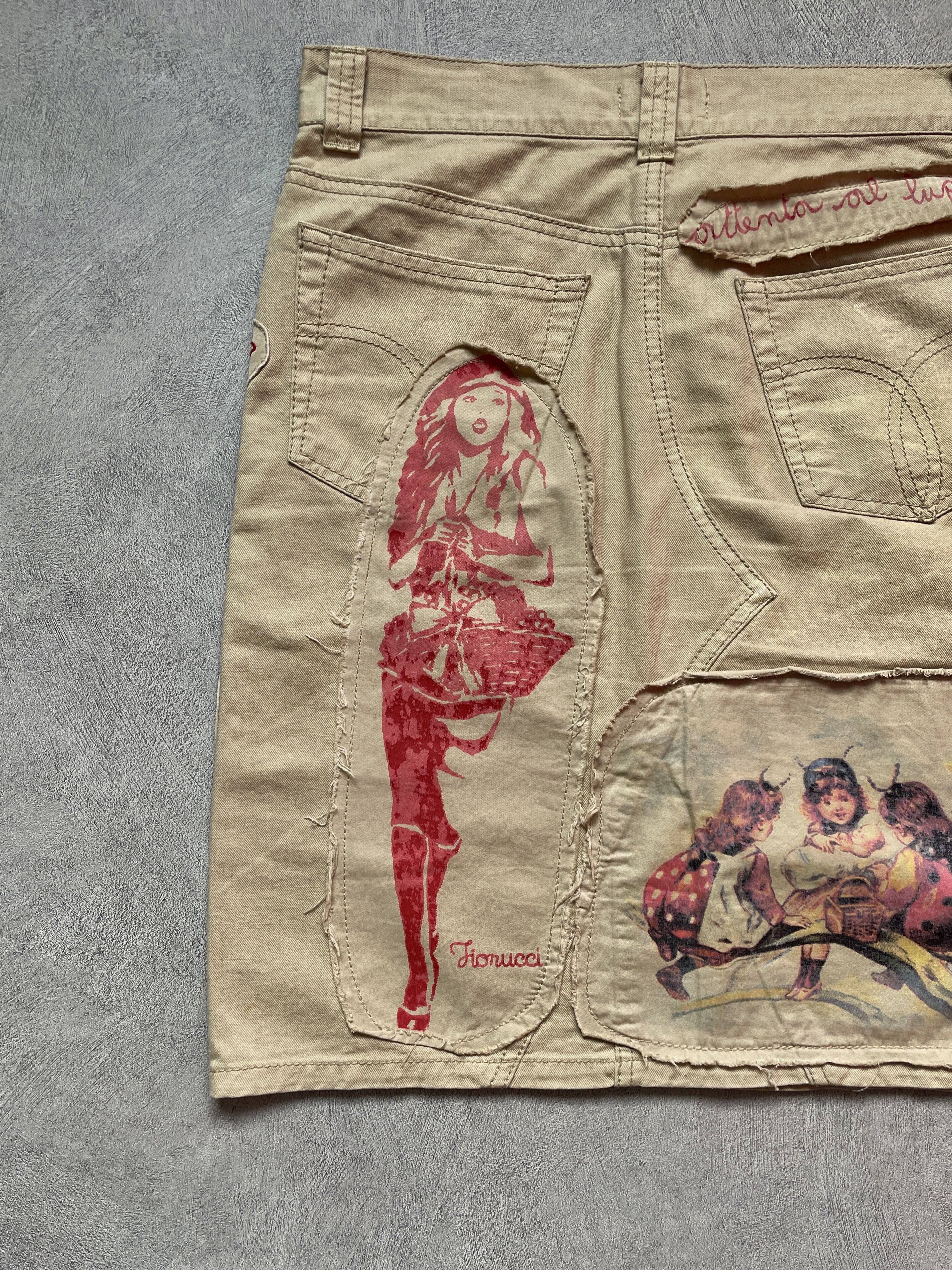 Fiorucci Fiorucci “Beware the Wolf” fairytale patches midi skirt. Size 27" / US 4 / IT 40 - 3 Thumbnail