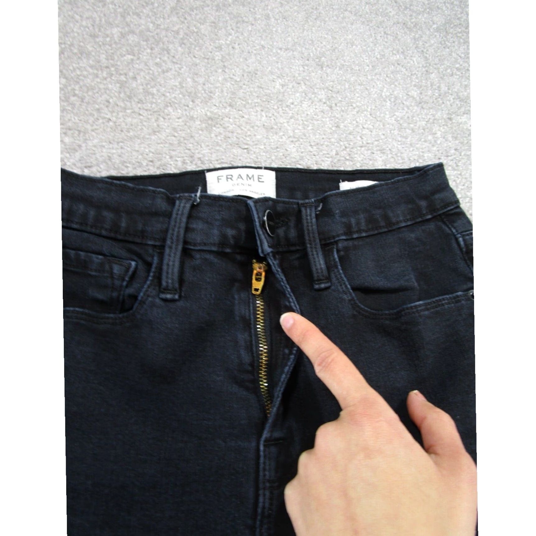 Frame FRAME Womens High Rise Skinny Jeans Black Denim Size 26 Size 26" / US 2 / IT 38 - 4 Thumbnail