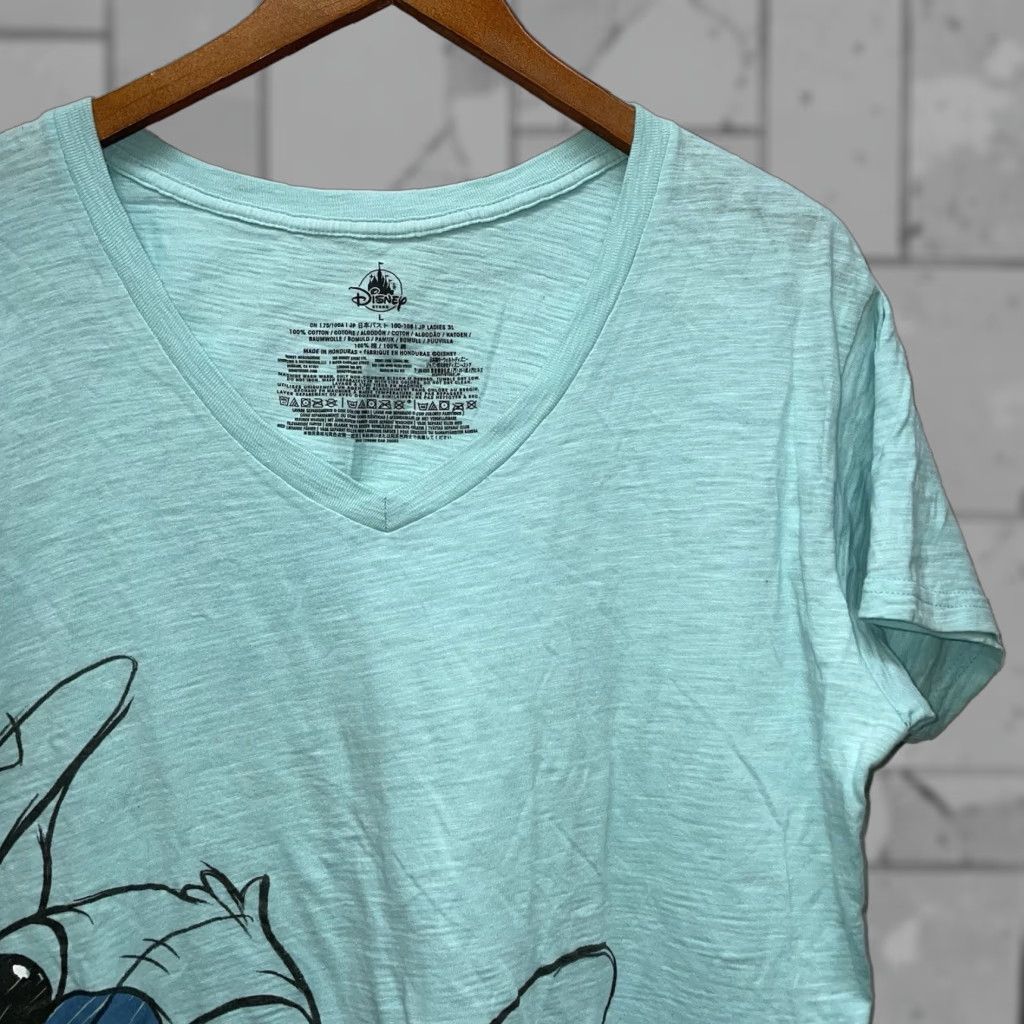 Disney Disney Stitch Lilo & Stitch Graphic Tee V-Neck Womens Size L Blue Shirt Size L / US 10 / IT 46 - 1 Thumbnail