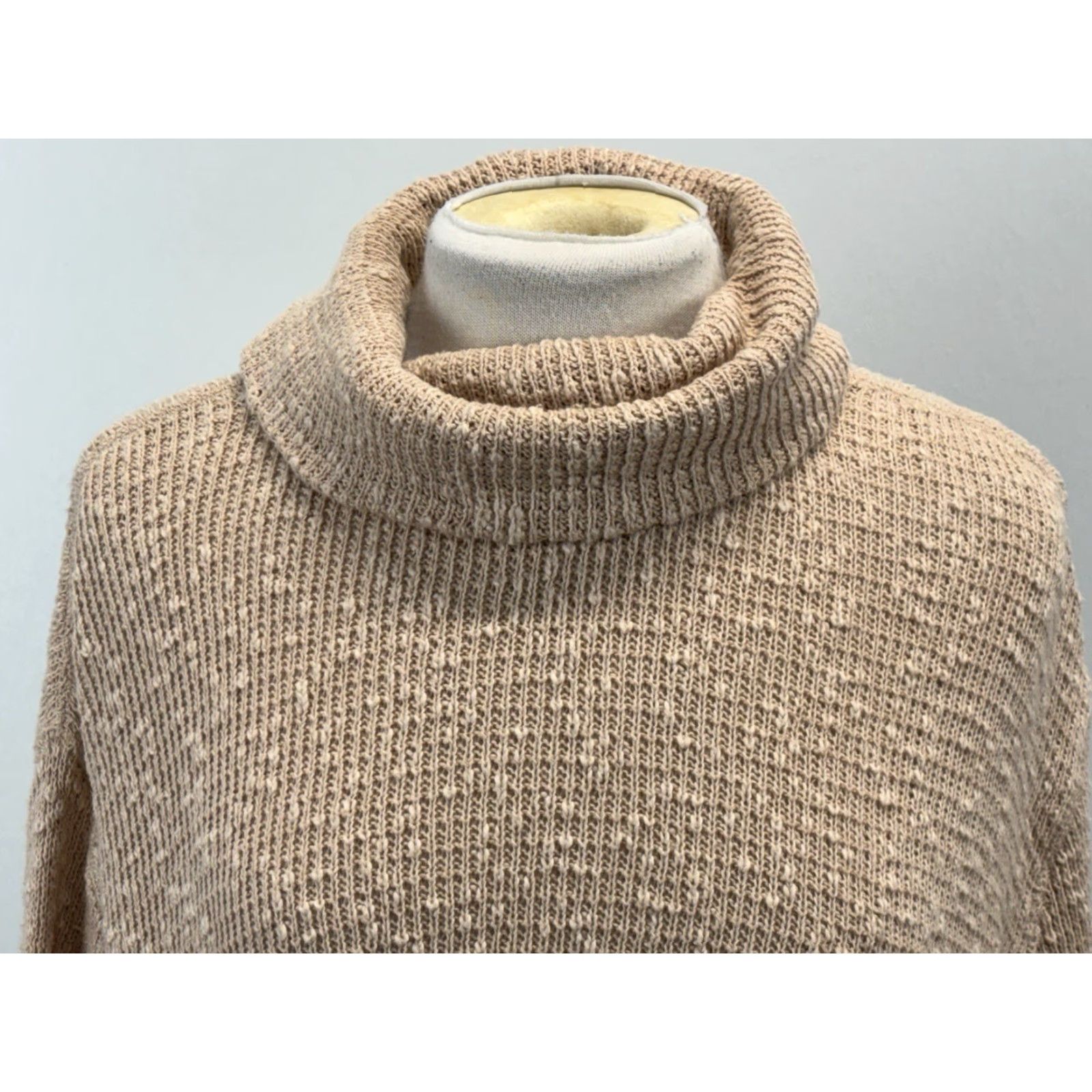 Free People Free People Sweater Shirt? No—Correction: Free People Light Pink Oversized Tommy Turtleneck Sweater Medium Slouchy Boho Size M / US 6-8 / IT 42-44 - 5 Thumbnail