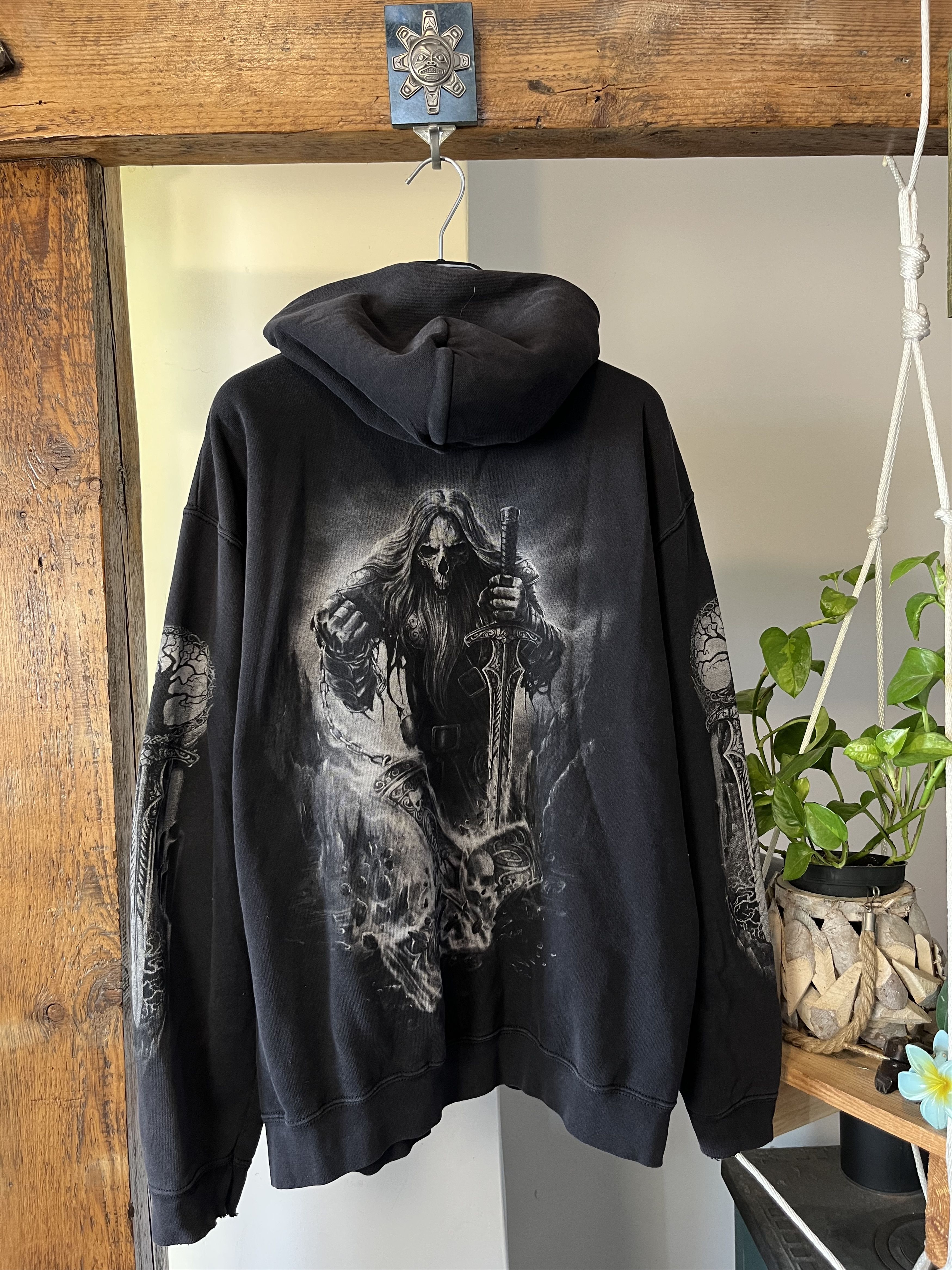 Tribal Streetwear × Vintage Vintage y2k Affliction Avant Garde Zip Hoodie Size US XL / EU 56 / 4 - 2 Thumbnail