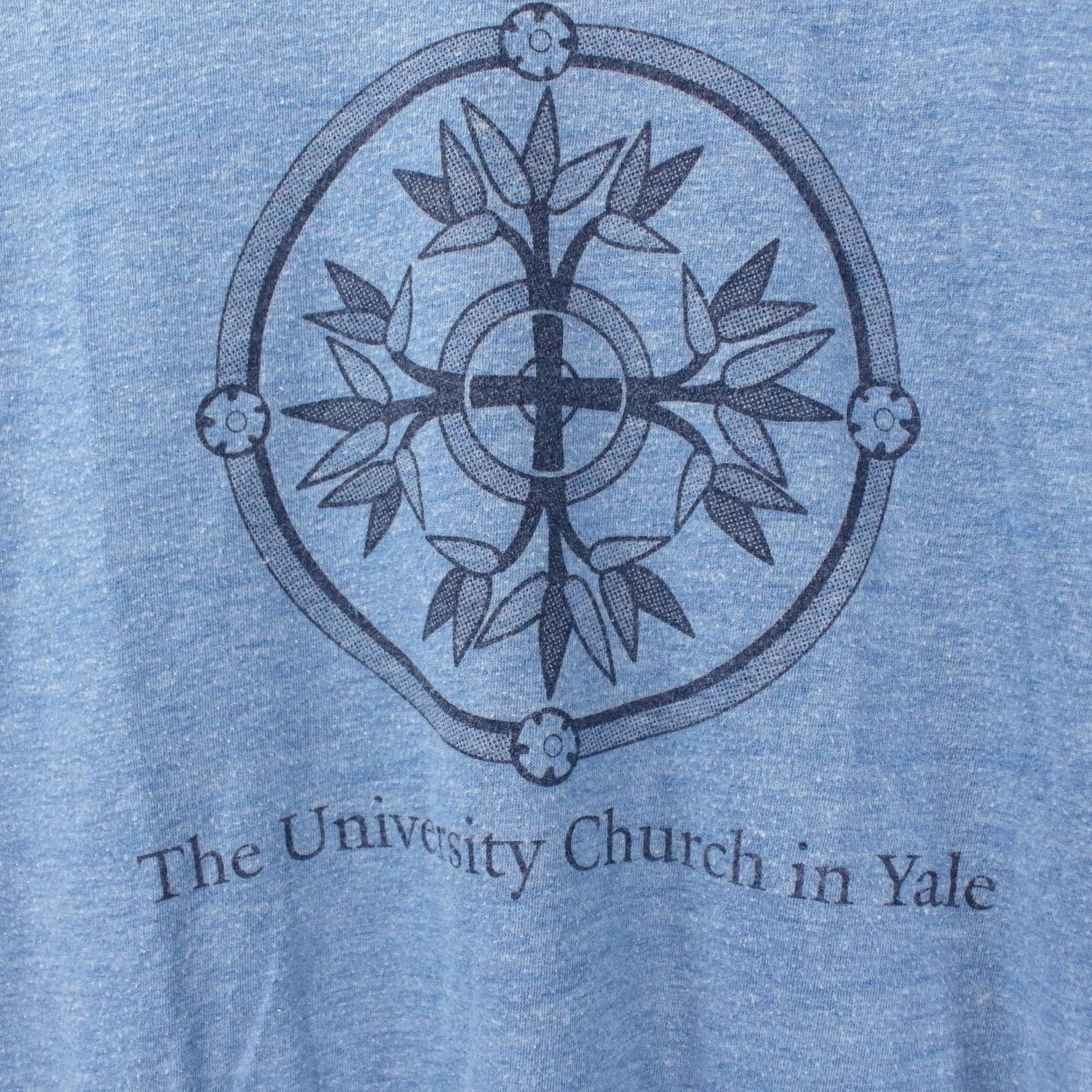 American Apparel VINTAGE American Apparel T-Shirt LARGE USA 00s y2k The Church in Yale University Mens Blue Size US L / EU 52-54 / 3 - 3 Thumbnail
