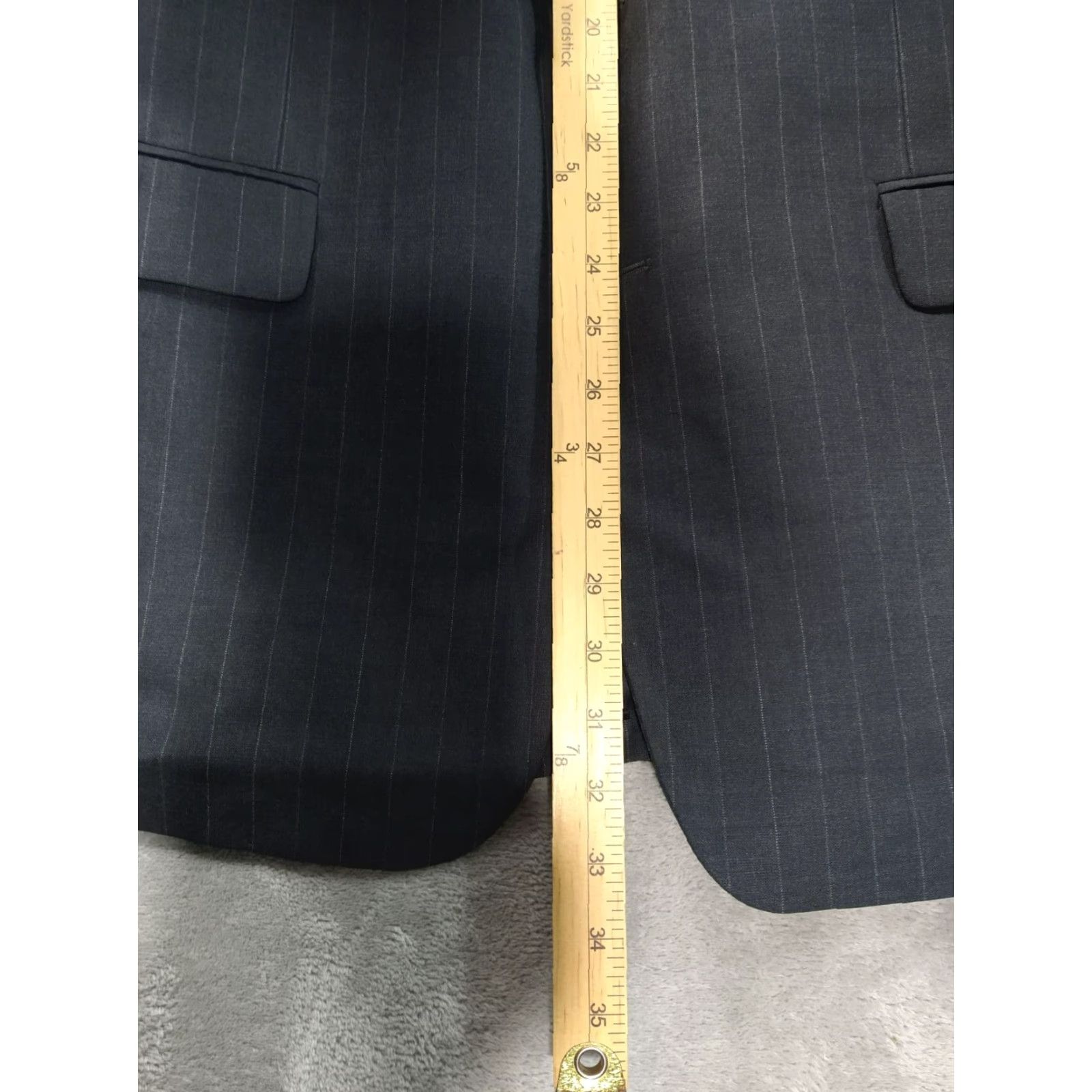 Brooks Brothers VINTAGE Brooks Brothers Blazer Mens 42R Gray Pinstripe Wool Sport Coat Stretch 346 Size 42R - 4 Thumbnail
