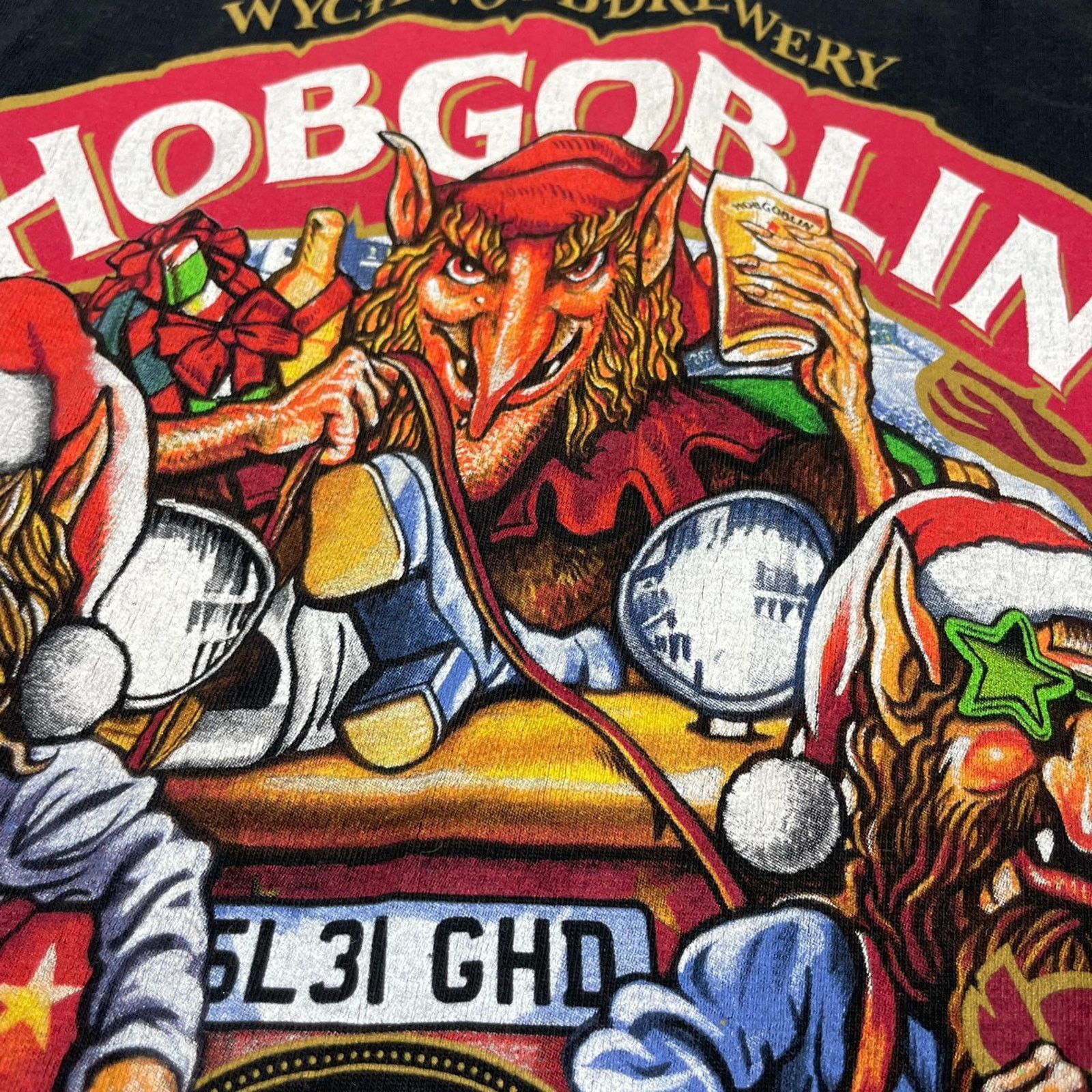 Fruit Of The Loom Vintage Fruit Of The Loom HobGoblin T Shirt Size L Black y2k Size US L / EU 52-54 / 3 - 5 Thumbnail