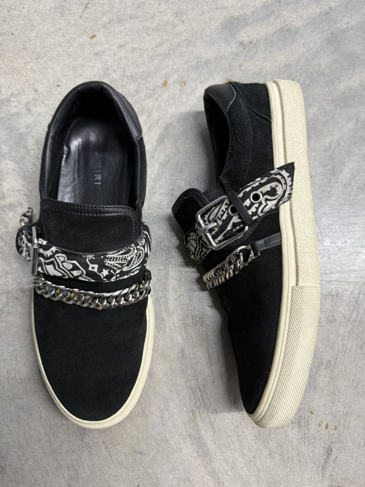 Amiri Bandana Chain Buckle Slip On Sneakers