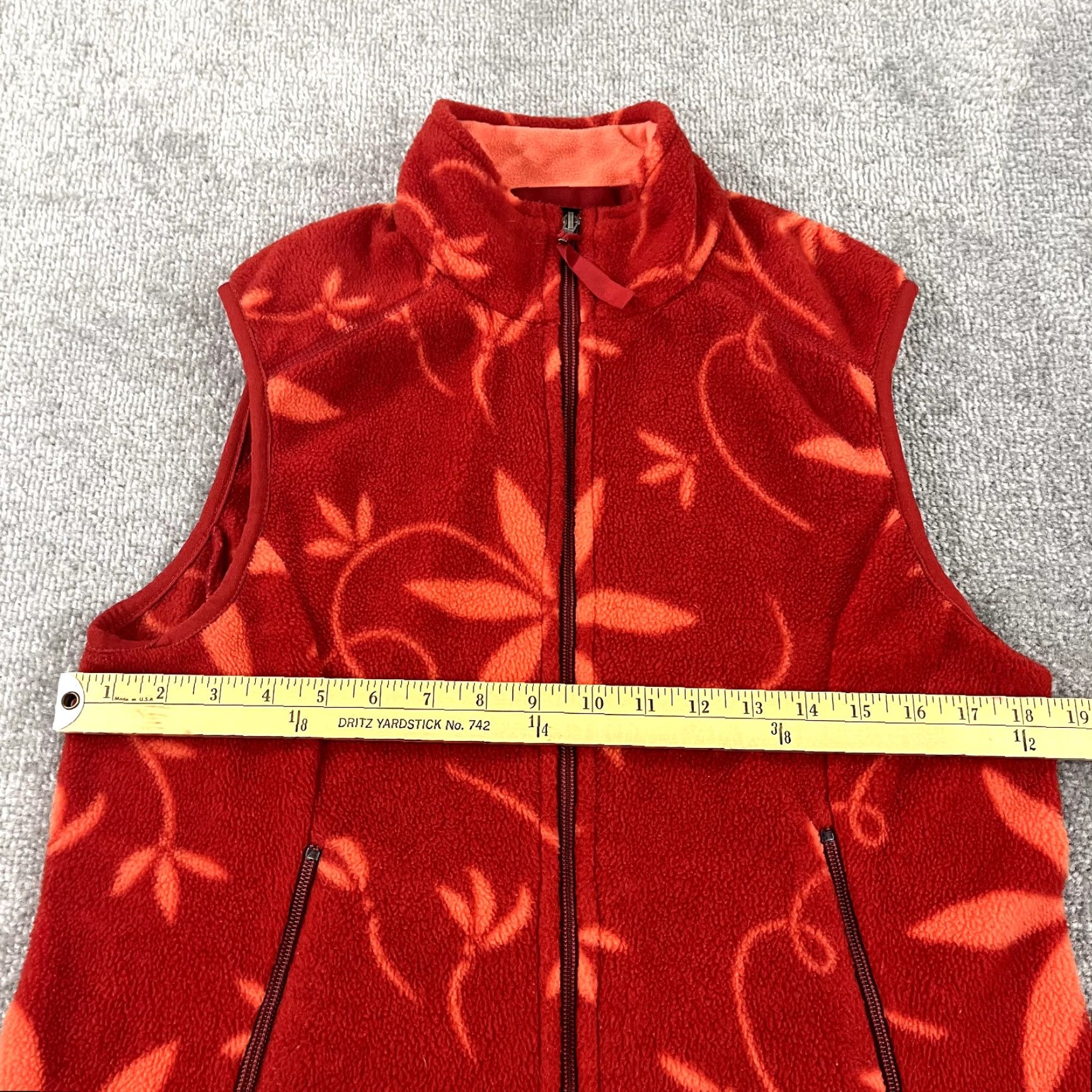 Patagonia Patagonia Vest Women Large Orange Red Synchilla Fleece Geometric Floral Full Zip Size L / US 10 / IT 46 - 6 Thumbnail