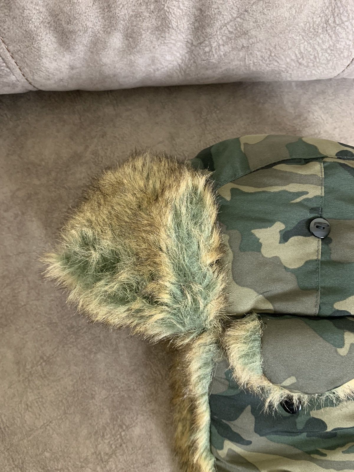 Japanese Brand Y2K Camo Ushanka Hat Size ONE SIZE - 5 Thumbnail