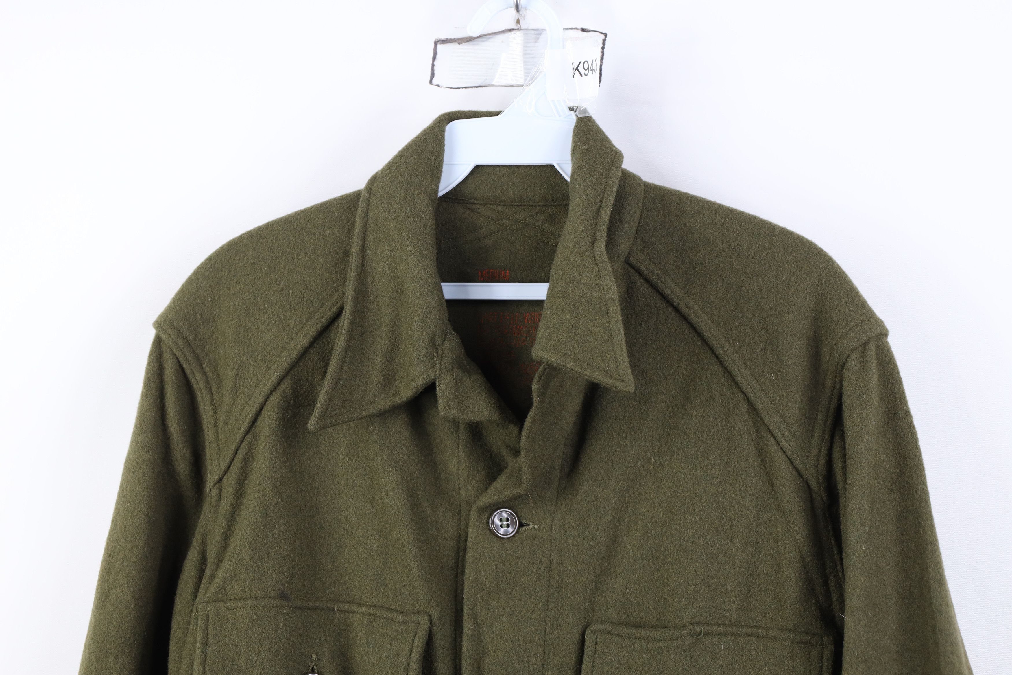 Vintage Vintage 50s Korean War USGI Shirt Jacket Olive Green USA Size US M / EU 48-50 / 2 - 2 Thumbnail