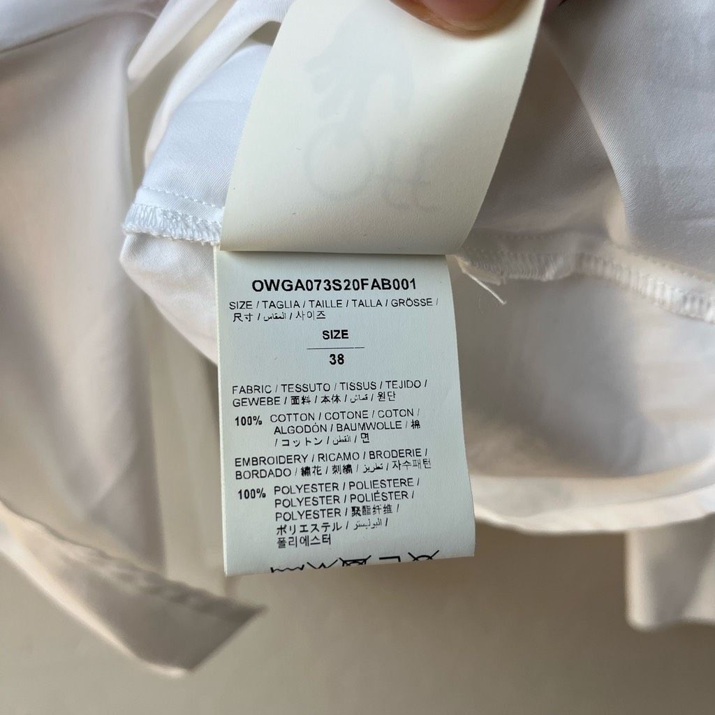 Off-White Off-White Top Embroidered Poplin Long Sleeve Draped Button U Size XS / US 0-2 / IT 36-38 - 12 Thumbnail