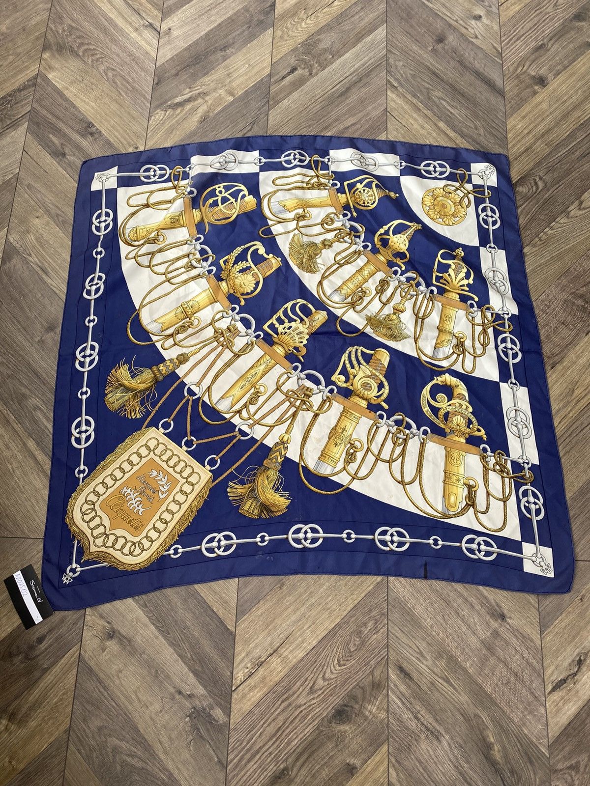 Hermes Vintage HERMES Carre 90 Cliquetis Scarf Blue Size ONE SIZE - 2 Thumbnail