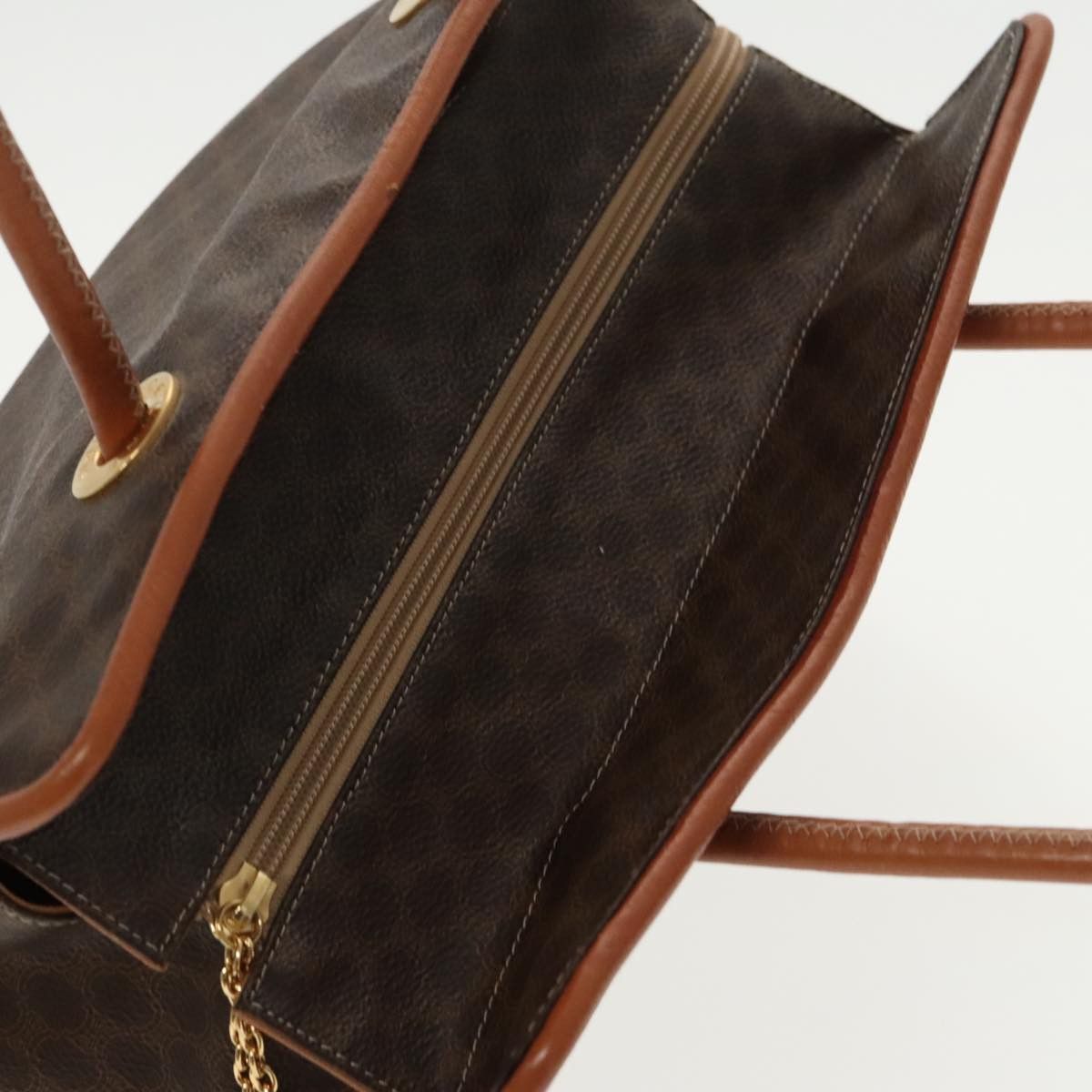 Celine CELINE Macadam Canvas Tote Bag Pvc Leather Brown Gold Size ONE SIZE - 6 Thumbnail