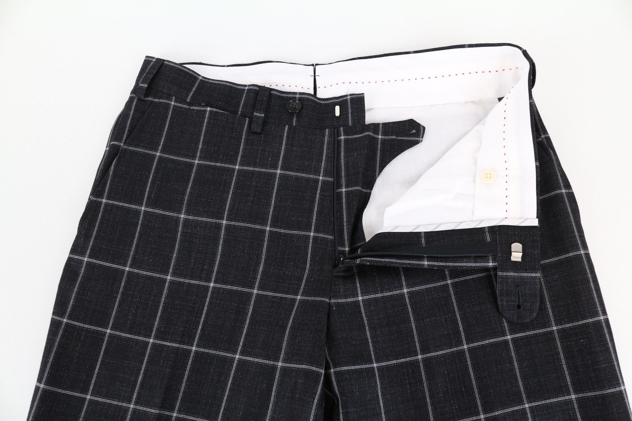 Suitsupply BRESCIA UK38S Grey Silk Wool Linen Trousers 73628 Size 38S - 3 Thumbnail