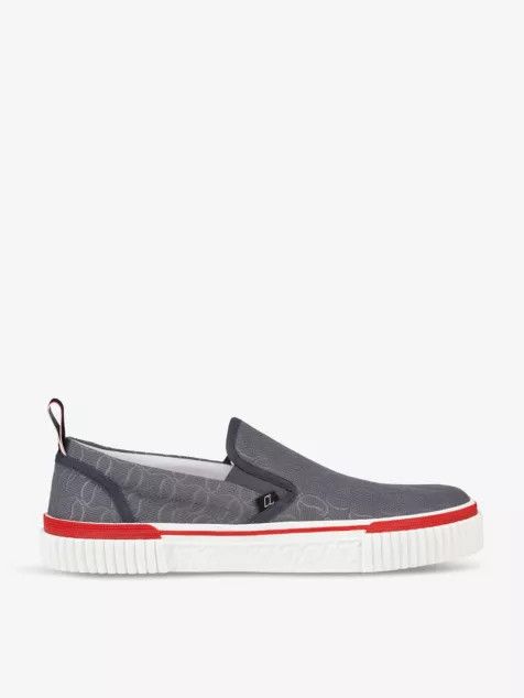 Christian Louboutin o1s1wg110225 Pedro Boat Flat Jacquard in Smoky Size US 12.5 / EU 45-46 - 1 Thumbnail