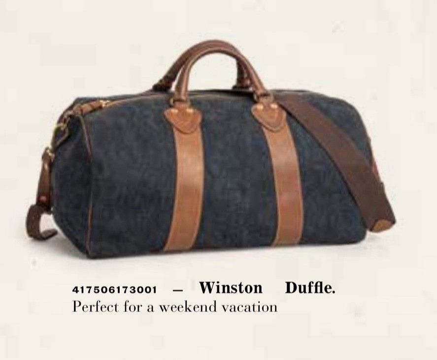 RRL Ralph Lauren RRL Winston Denim Leather Duffle Bag Size ONE SIZE - 1 Thumbnail