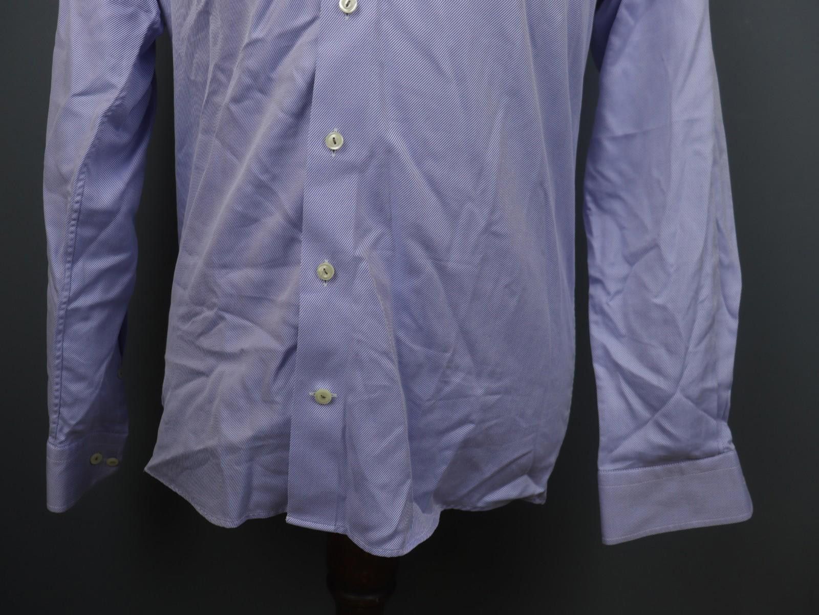 Eton Eton Blue Pinstriped 100% Cotton Collared Shirt Size 40 Size 38R - 3 Thumbnail