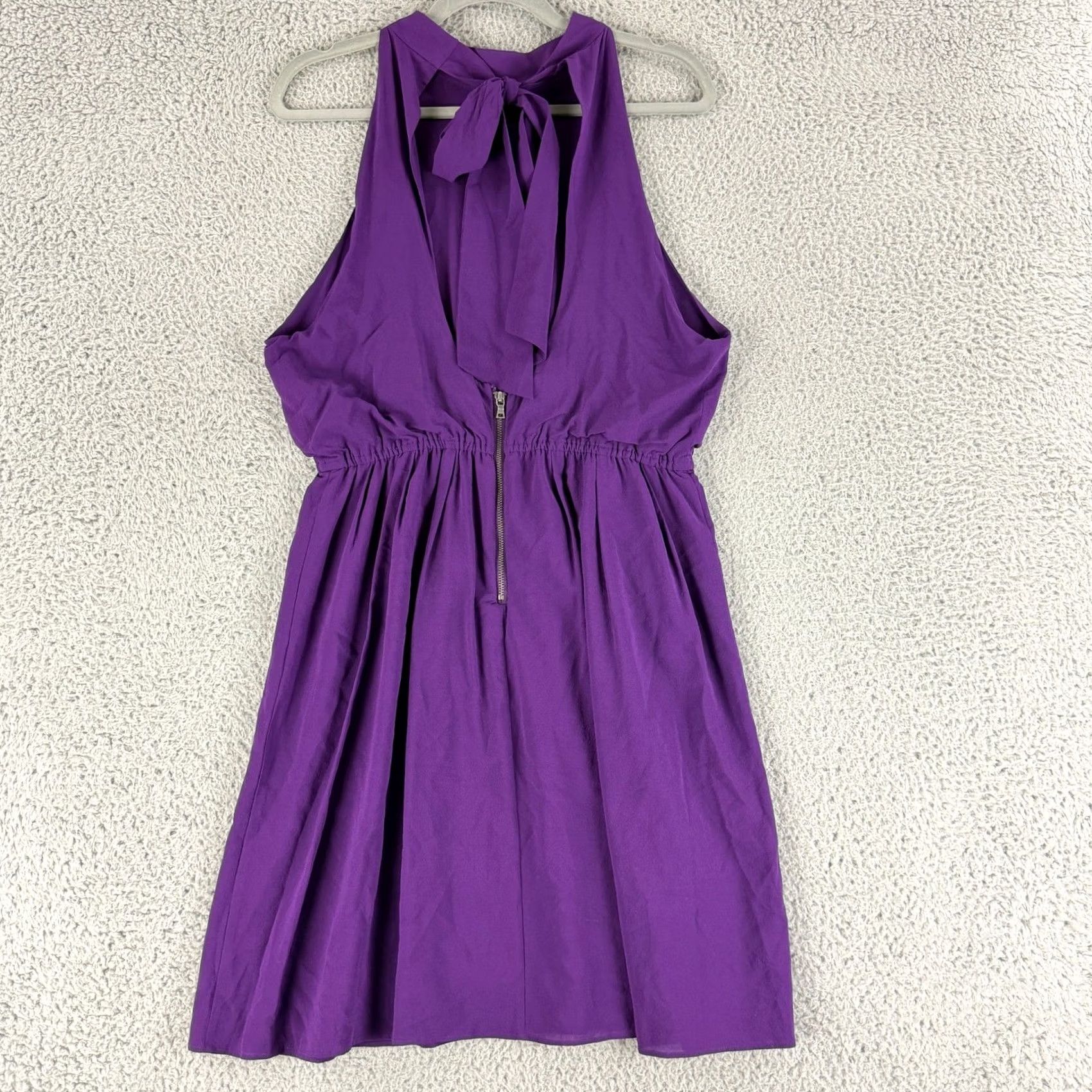 Alice + Olivia Alice + Olivia Debbie Dress Womens M Purple Silk Blend Halter Neck Size M / US 6-8 / IT 42-44 - 7 Thumbnail