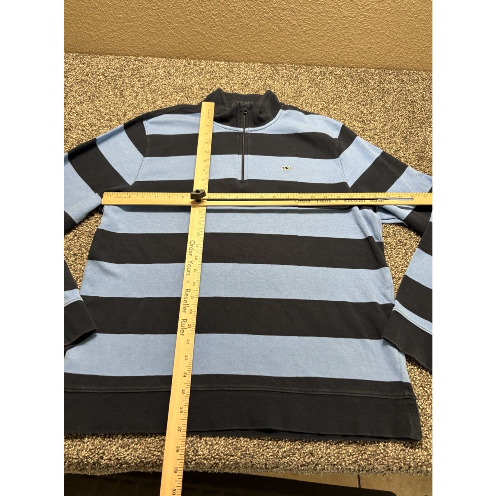 Vineyard Vines Vineyard Vines Rugby Pullover 1/4 Zip Mens Large Blue Stripe Sweater Size US L / EU 52-54 / 3 - 5 Thumbnail