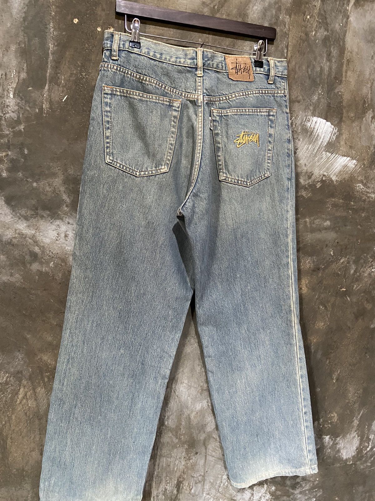 Stussy 📢SENDOFFER📢 Vintage Stussy Baggy Jeans Made In ITALY Size US 35 - 5 Thumbnail