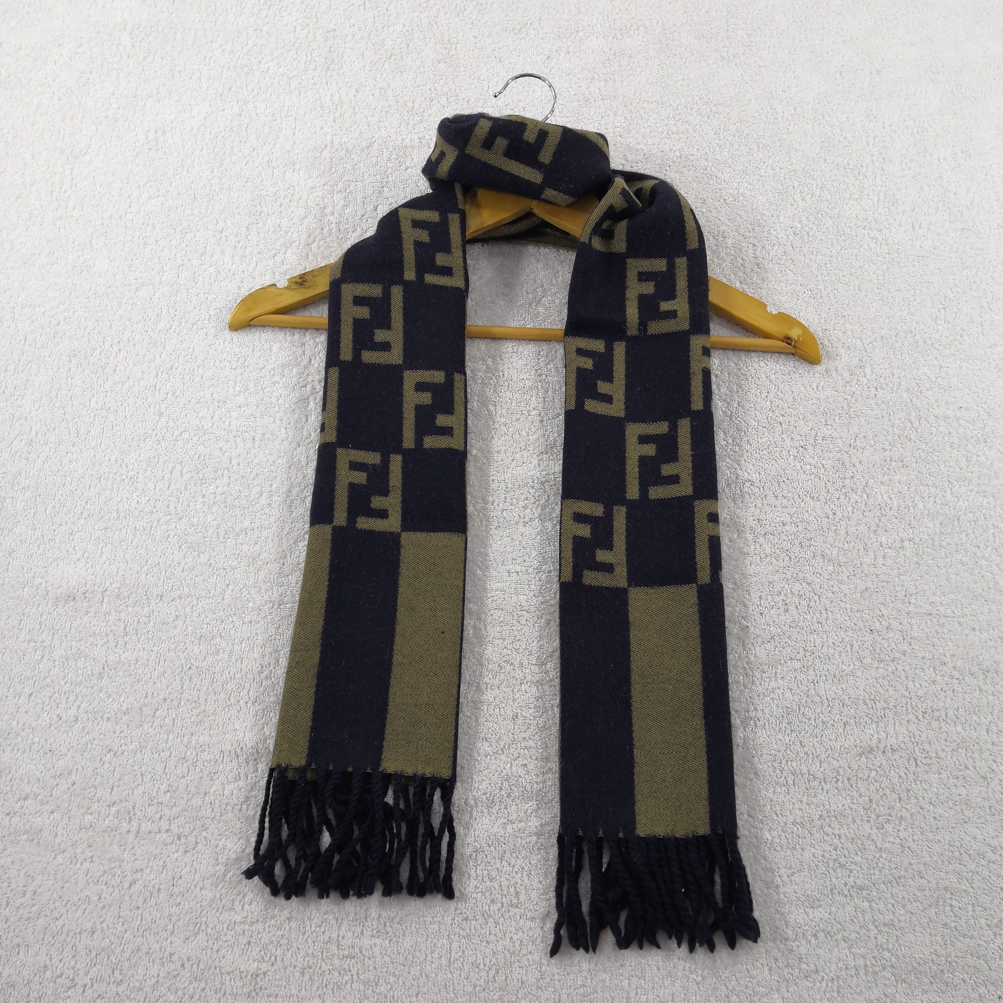 Vintage Fendi Scarf Wool Fendi Zucca FF Monogram