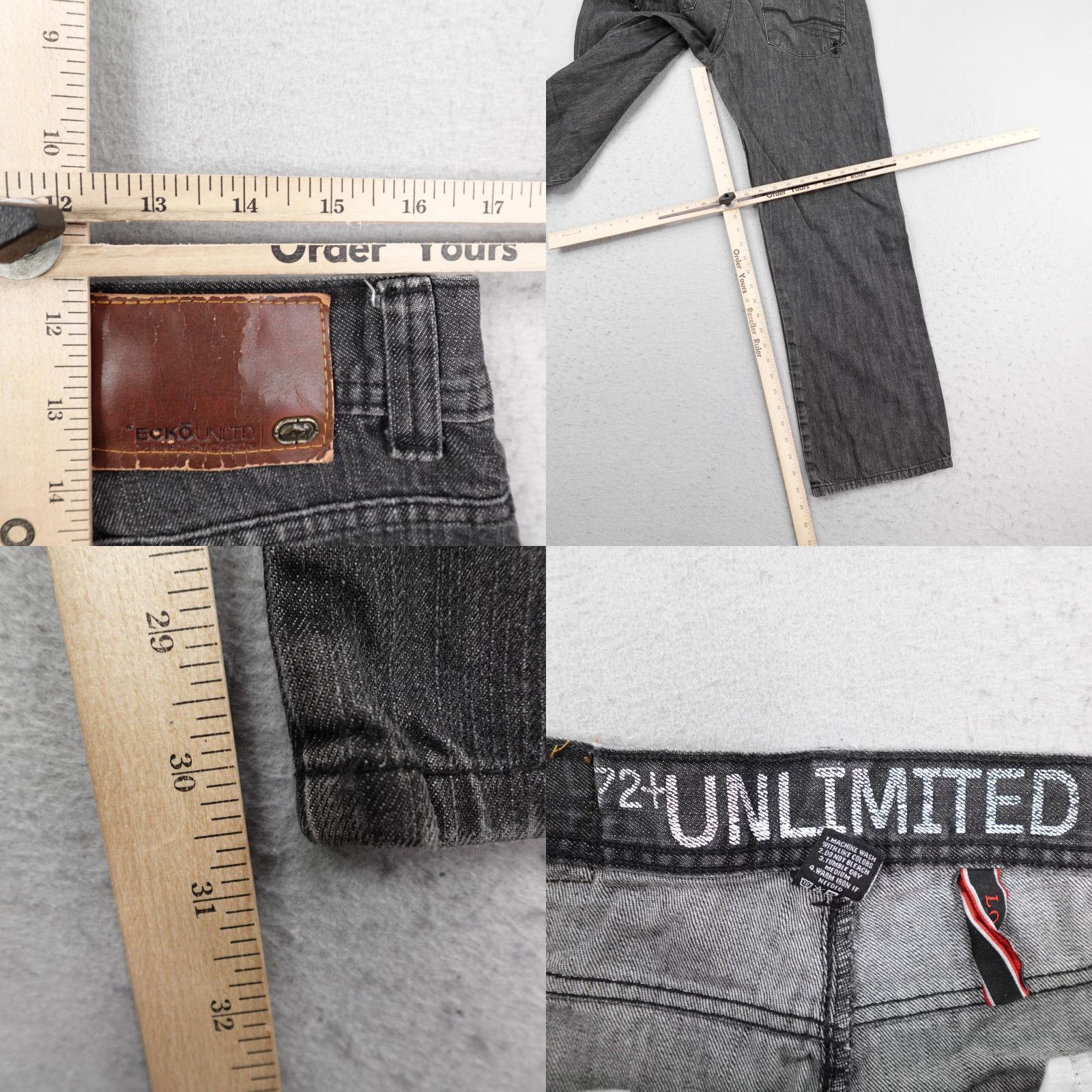 Ecko Unltd. VINTAGE Ecko Unltd Jeans Mens 34x32 Gray Denim Loose Relaxed Baggy Hip Hop Y2K Jeans Mens Gray Denim Baggy Hip Hop Vintage Size US 34 / EU 50 - 8 Thumbnail